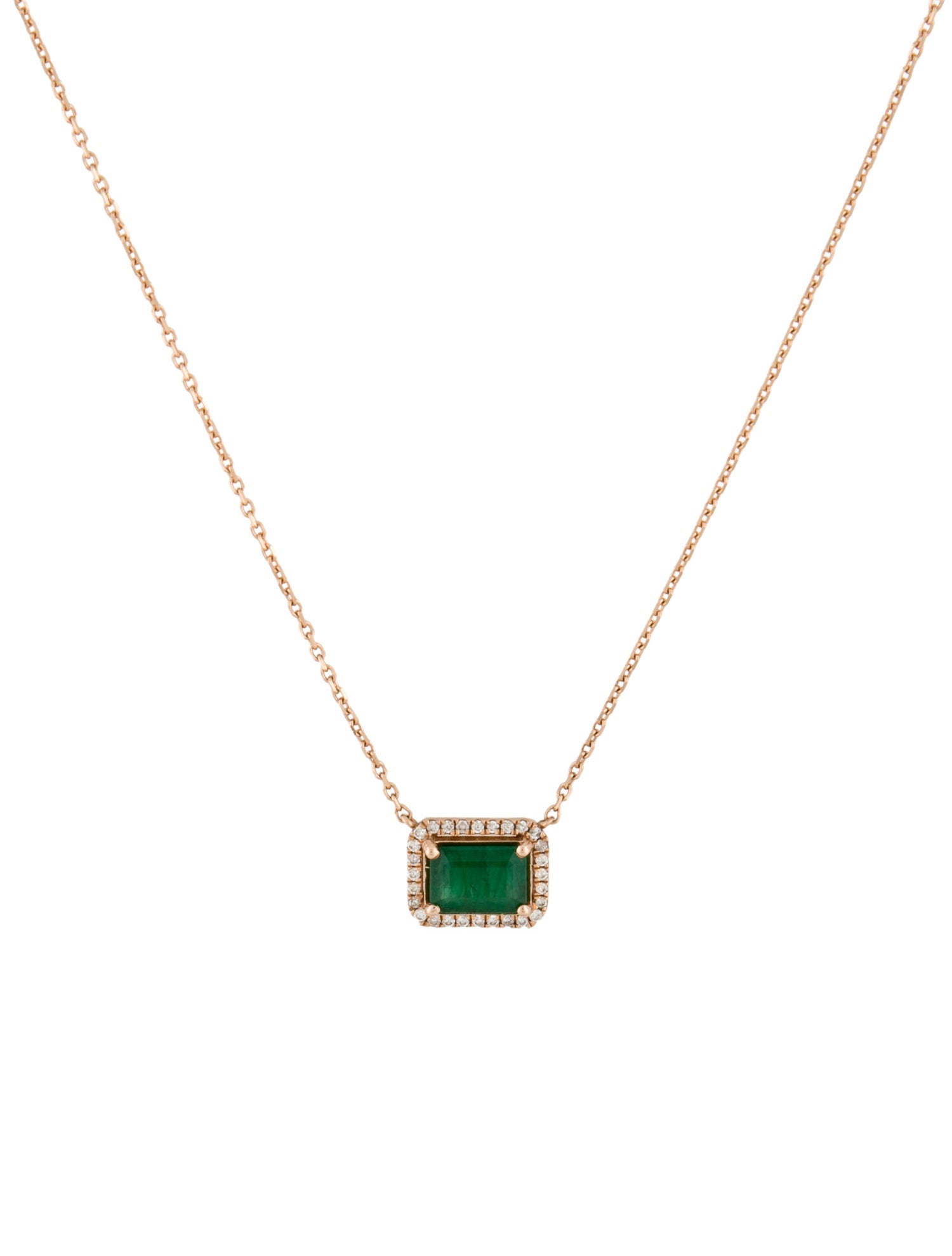 Necklace Sarah Elise 14K Emerald & Diamond Juliet Pendant