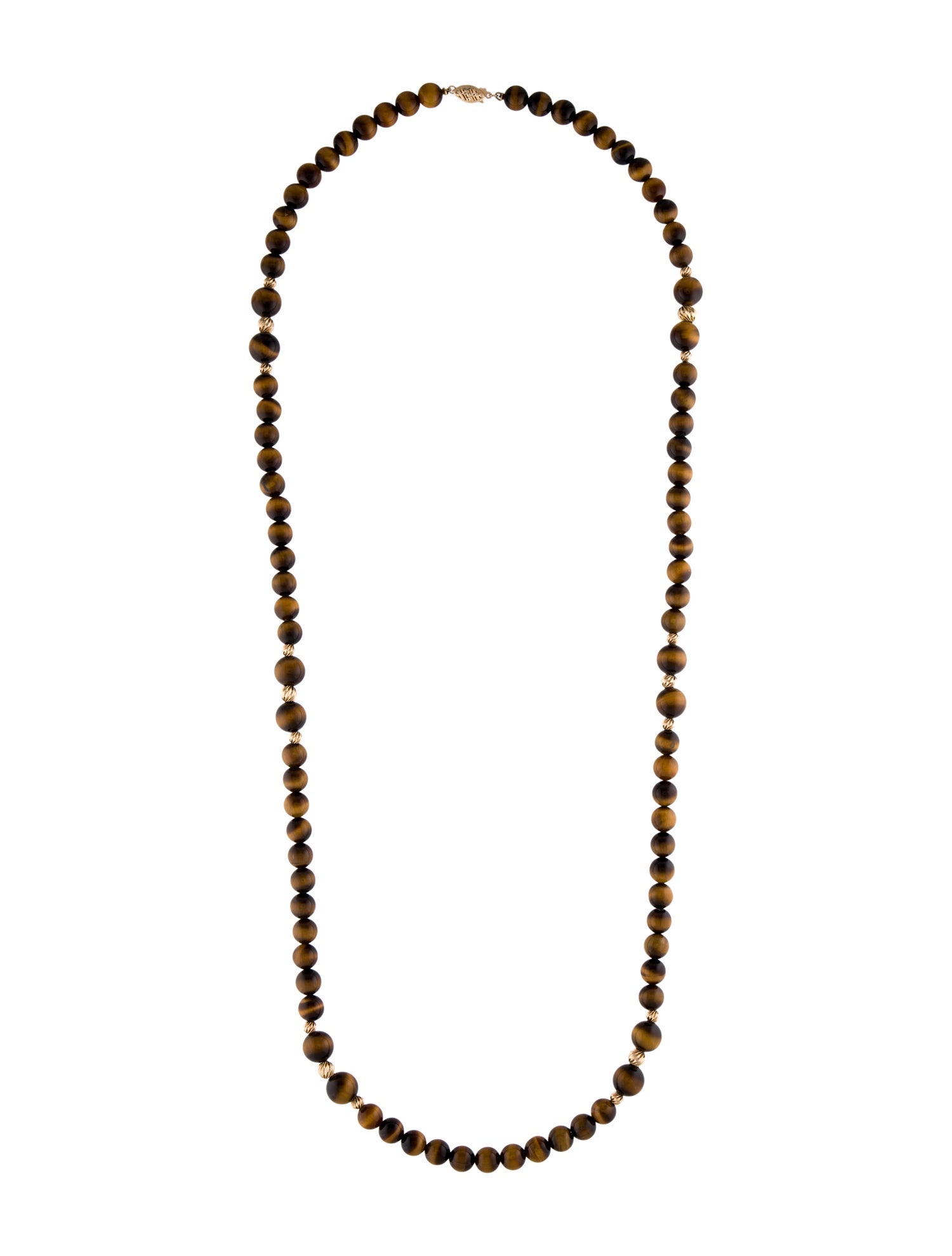 Necklace 14K Tiger's Eye Quartz Bead Strand