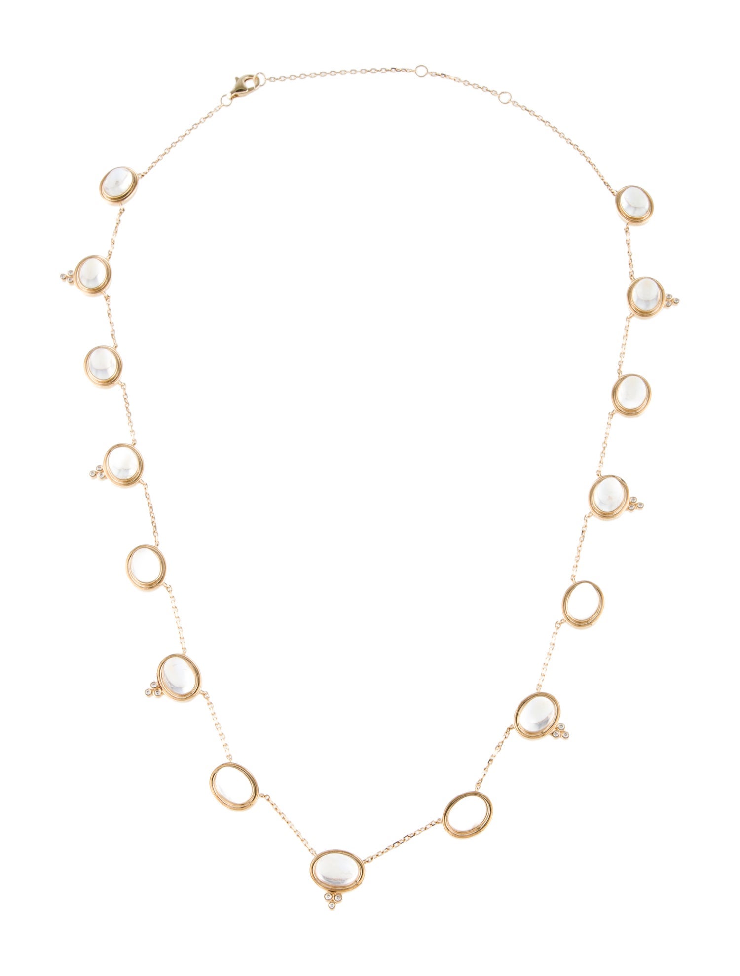 Necklace 14K 10.50ctw Opal & Diamond Station Necklace