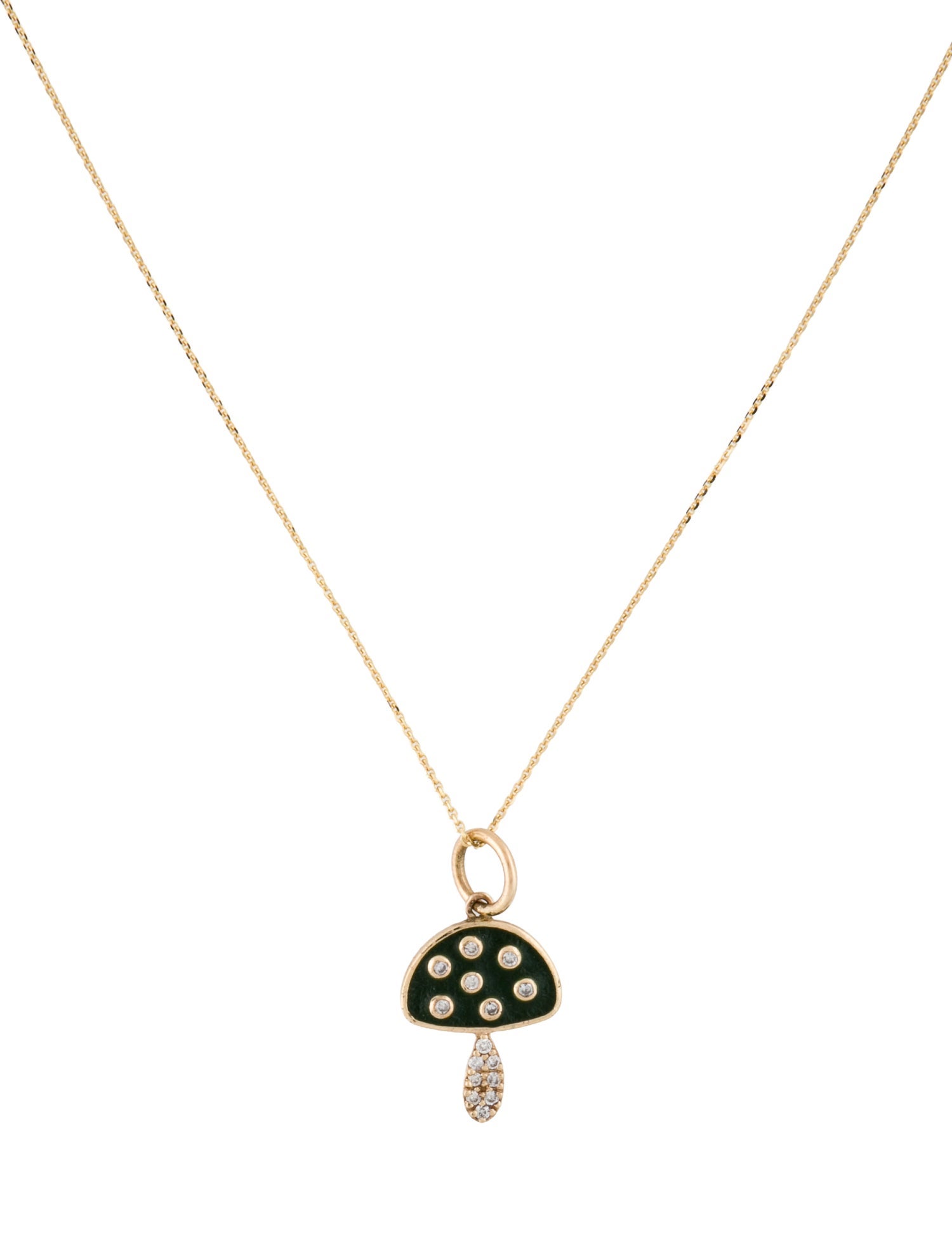Necklace 14K Diamond Mushroom Pendant