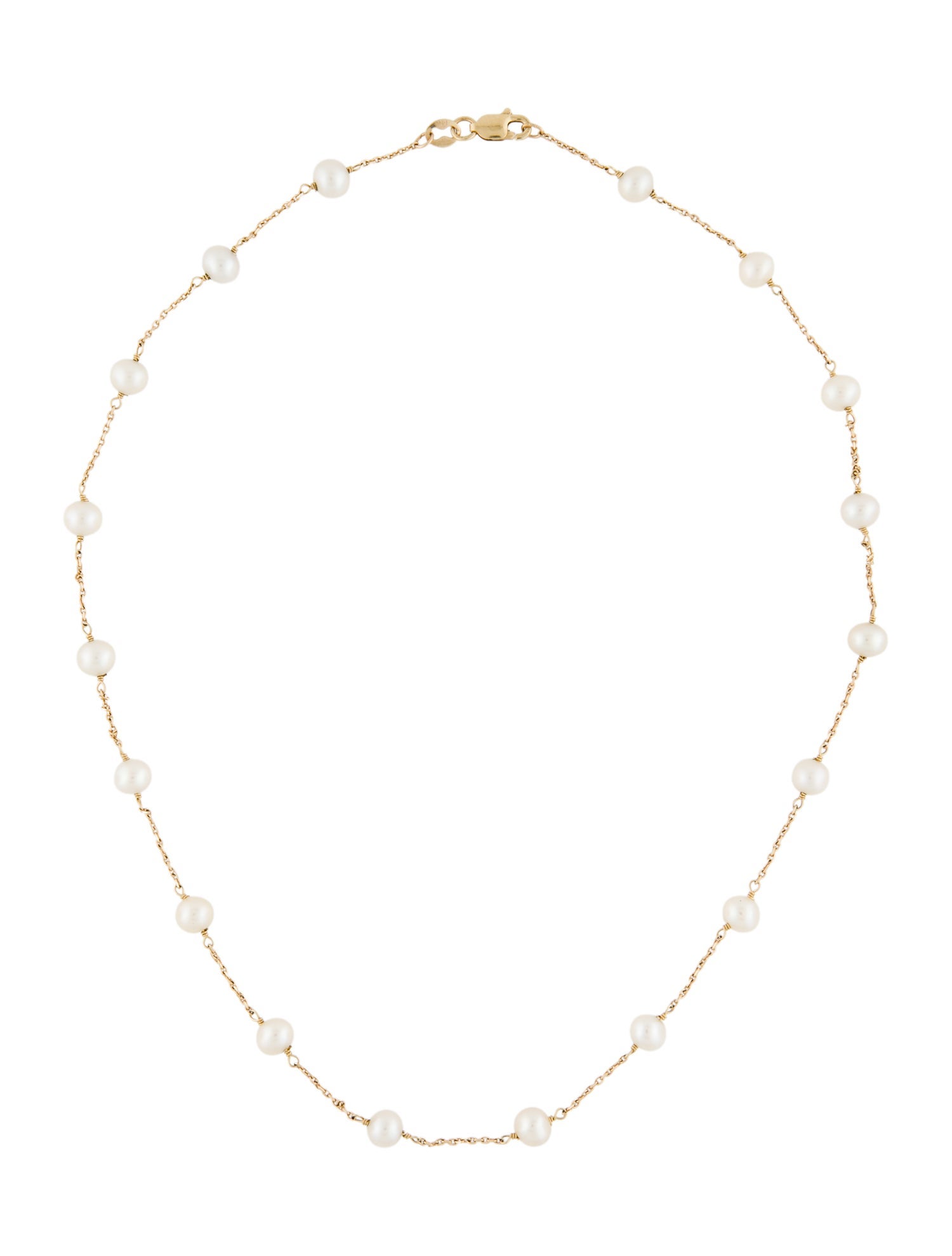 Necklace 14K Pearl Station