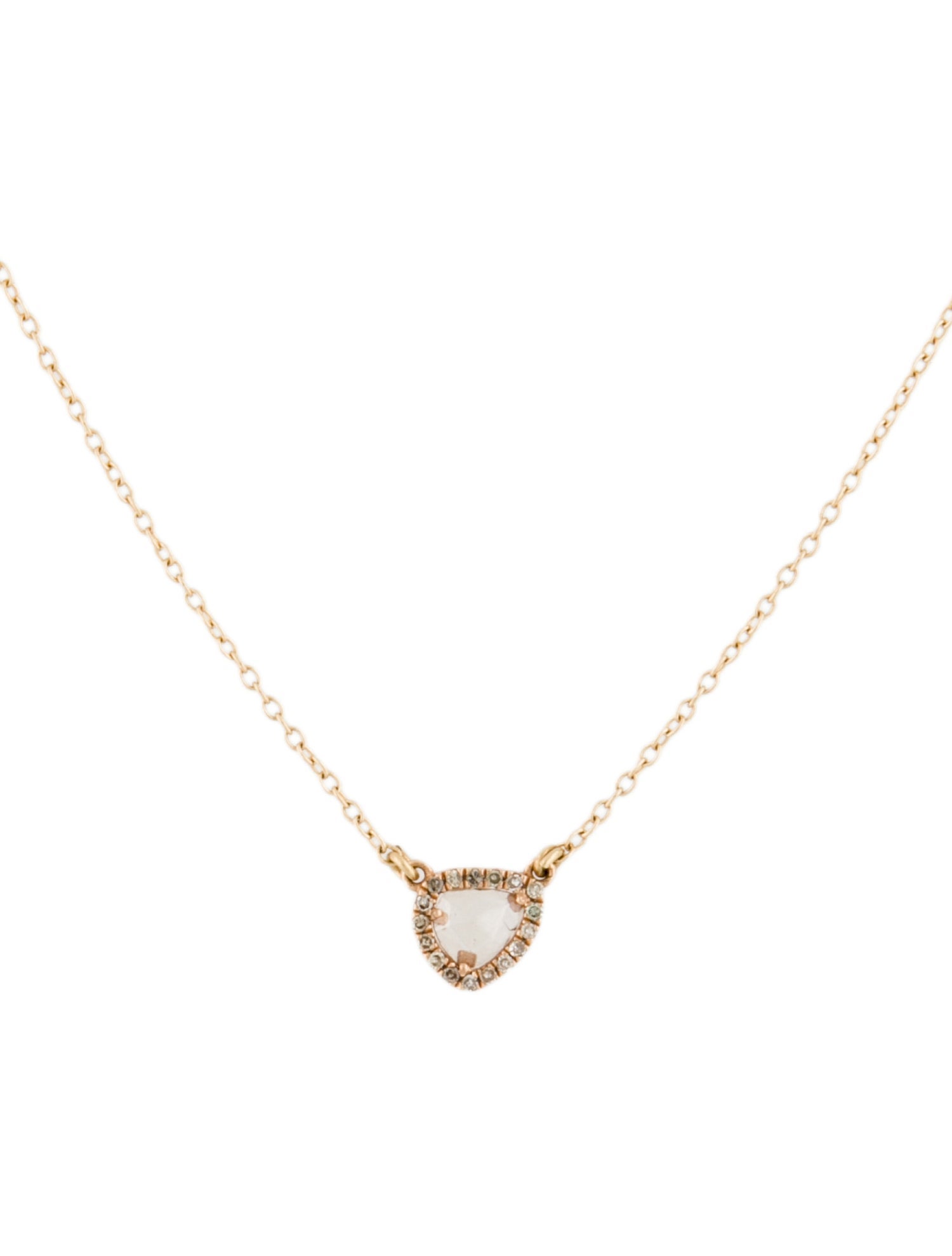Necklace 14K Diamond Halo Pendant
