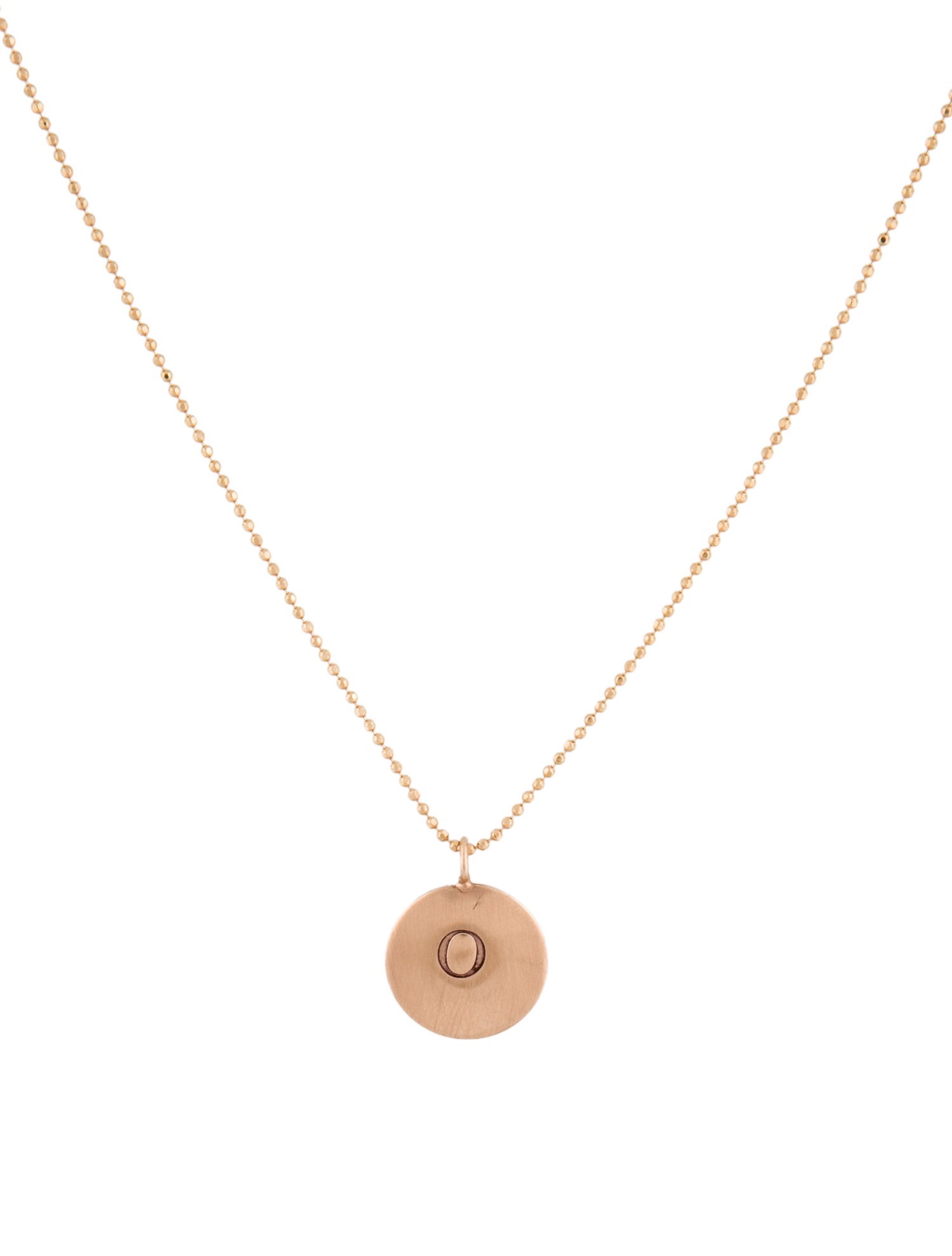Necklace 14K 'O' Initial Pendant