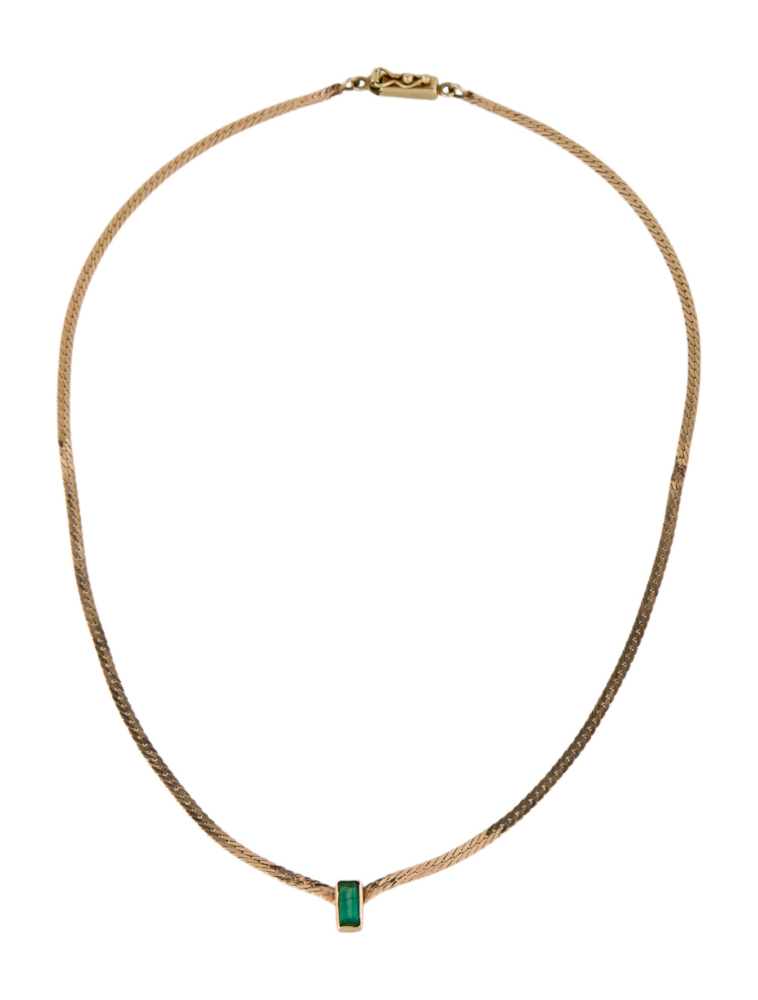 Necklace 14K Emerald Pendant