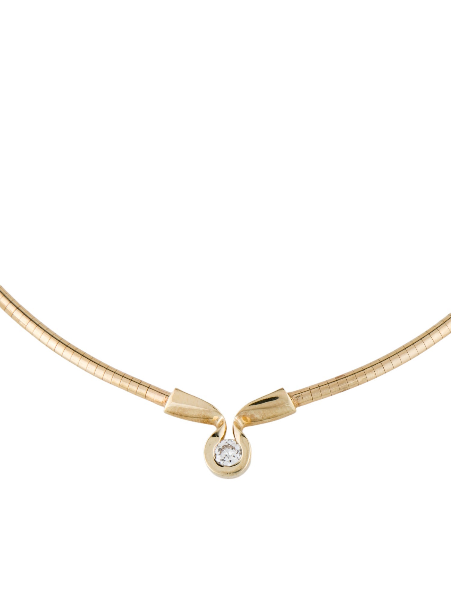 Necklace 14K Diamond Omega Chain Collar