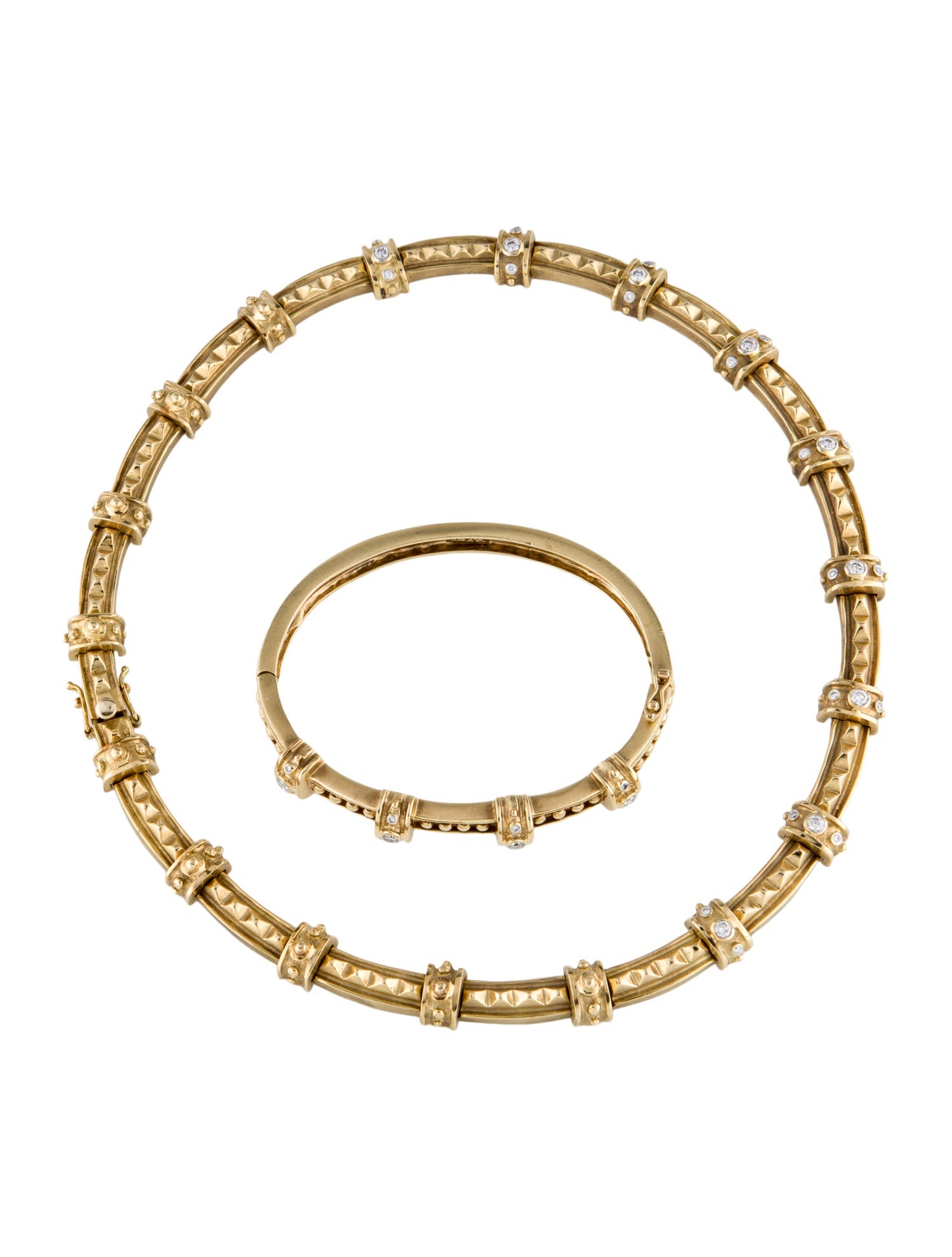 Necklace 14K 1.11ctw Diamond Necklace & Bracelet Set