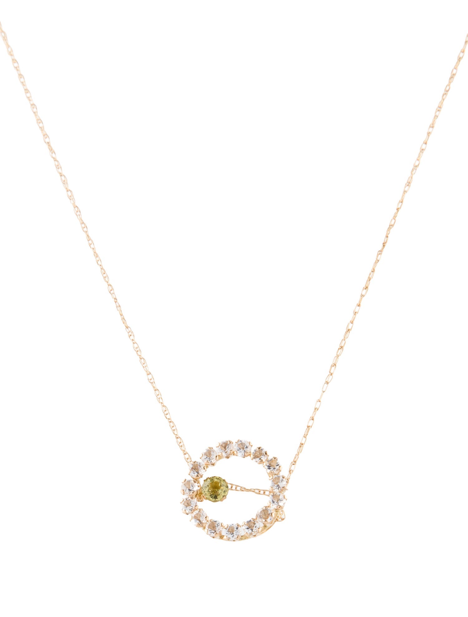 Necklace 10K Garnet & Topaz Pendant Necklace