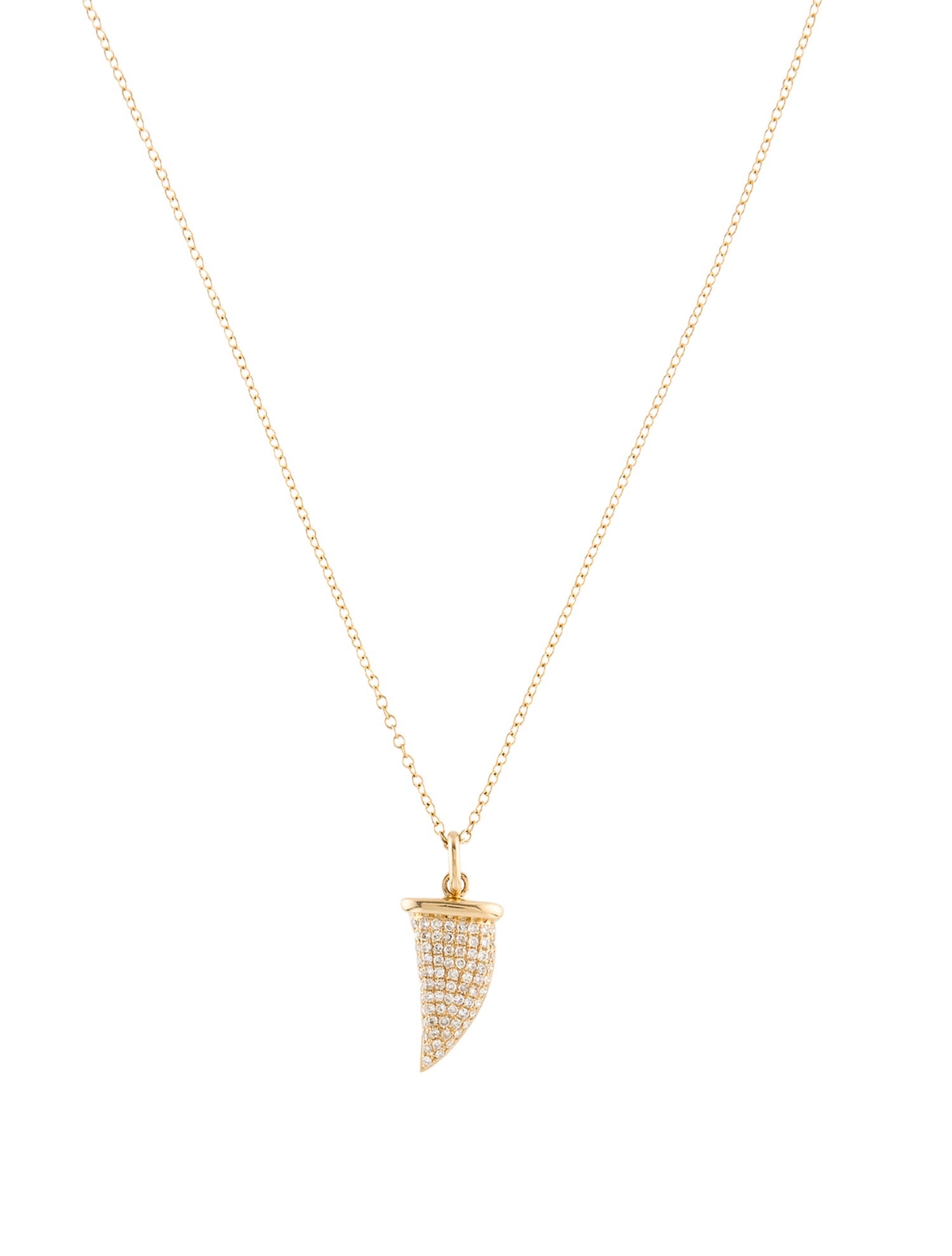 Necklace 14K Diamond Horn Pendant
