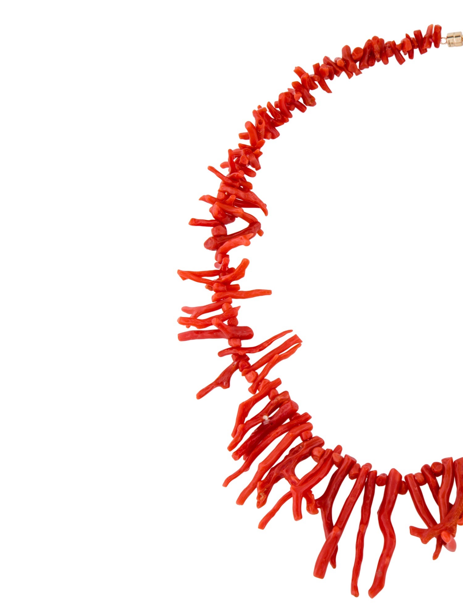 Necklace 14K Coral Branch Bead