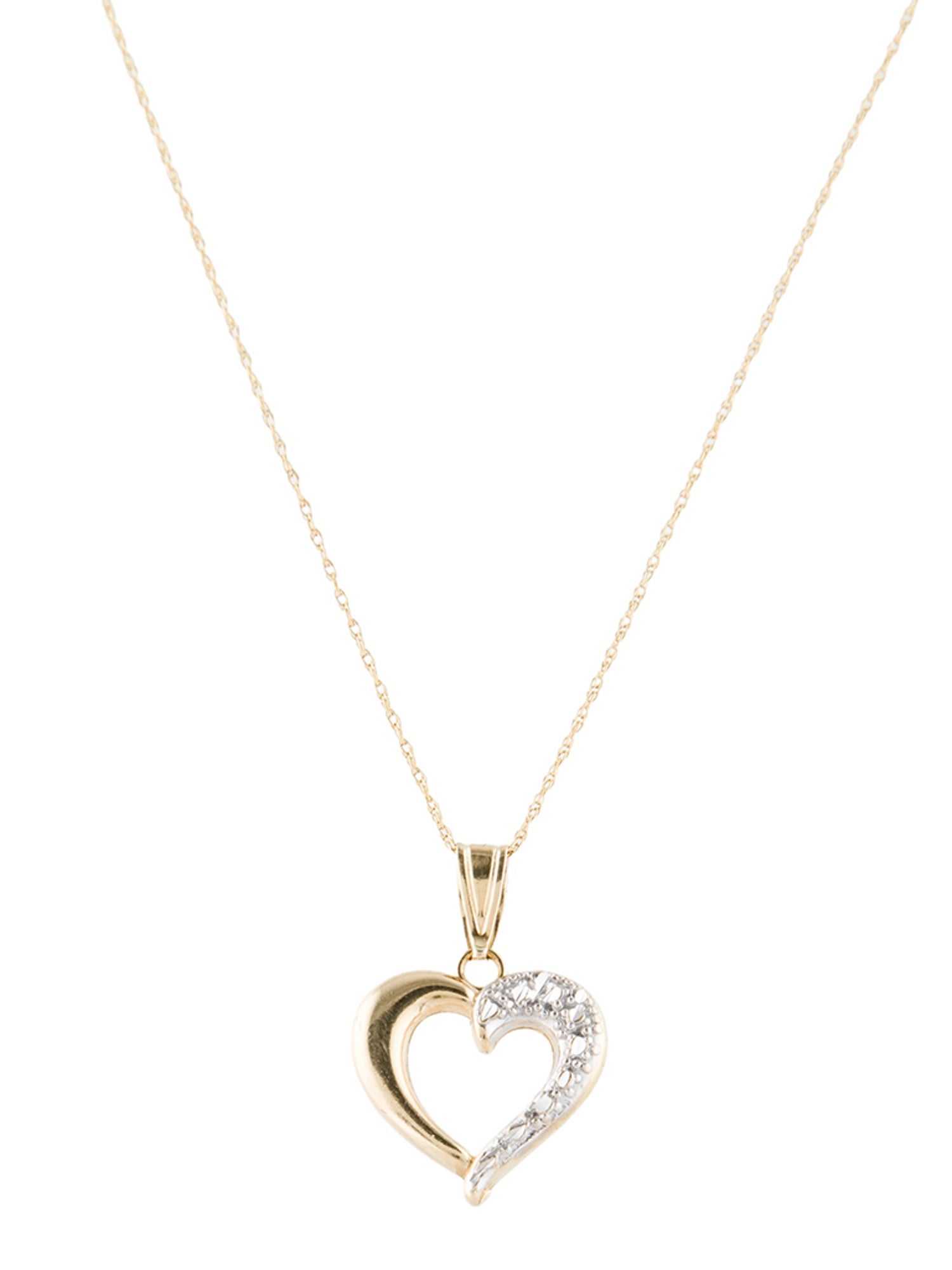 Necklace 14K Two-Tone Heart Pendant