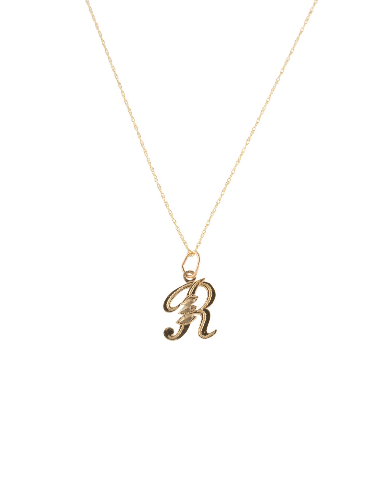 Necklace 14K Letter "R" Initial Pendant