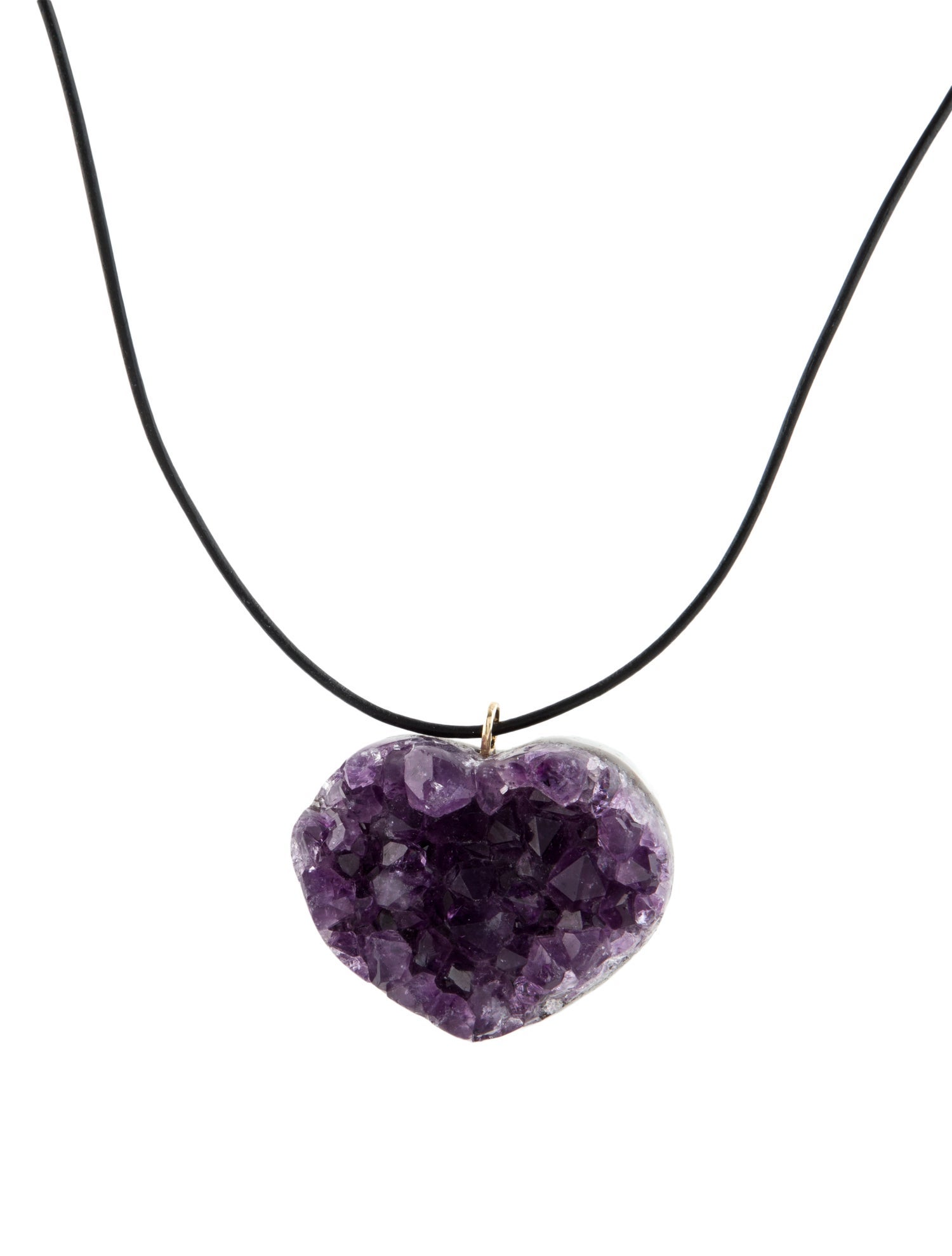 Necklace 14K Druzy Heart Pendant