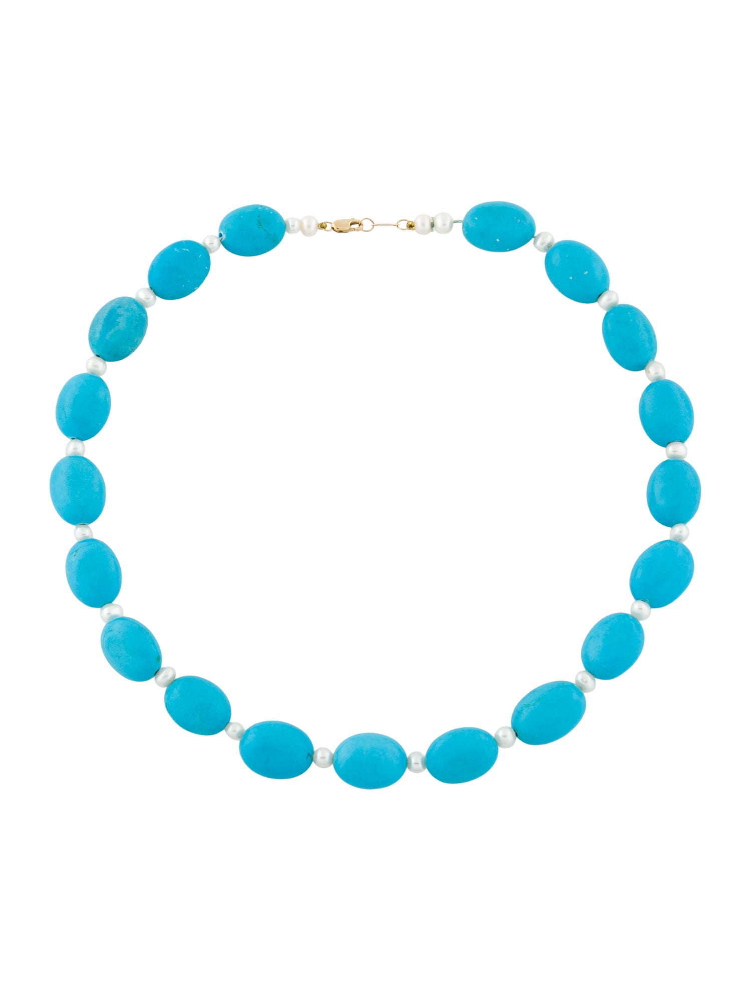 Necklace 14K Pearl & Dyed Magnesite Bead Strand