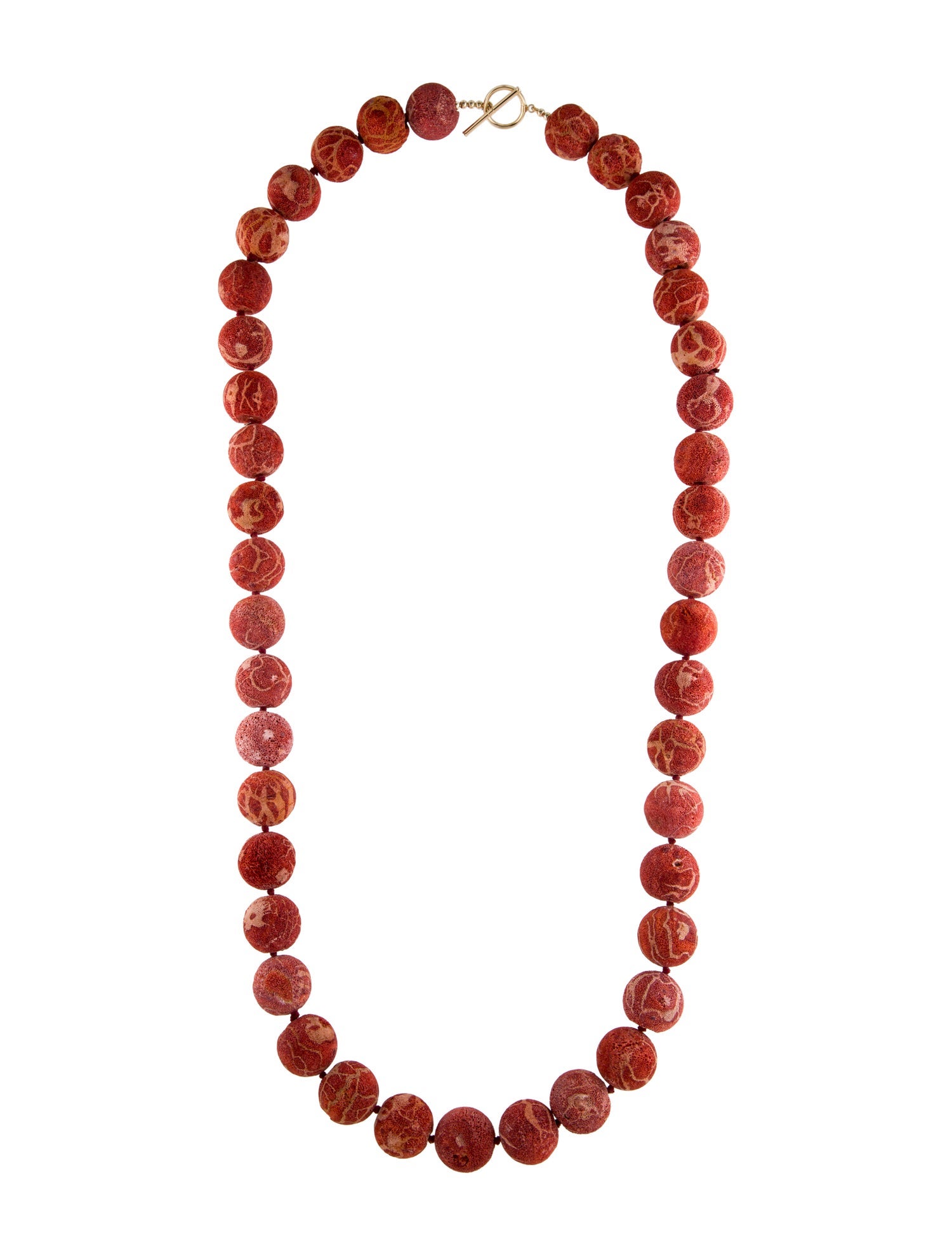 Necklace 14K Sponge Coral Bead Strand