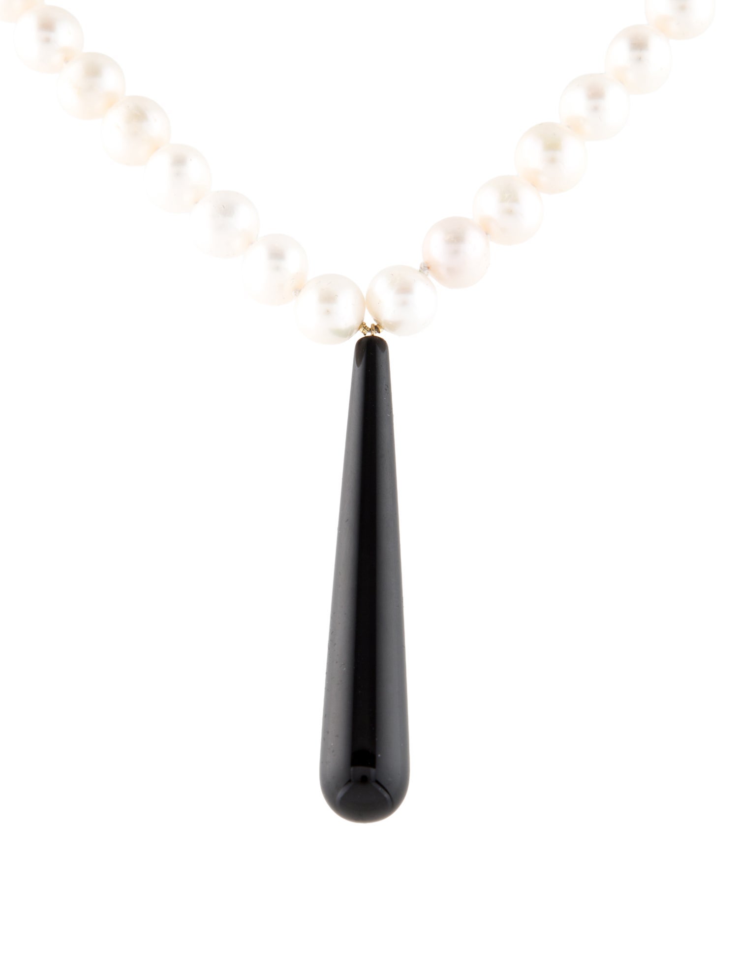 Necklace 14K Pearl & Onyx Bead Pendant