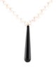 Necklace 14K Pearl & Onyx Bead Pendant Necklace