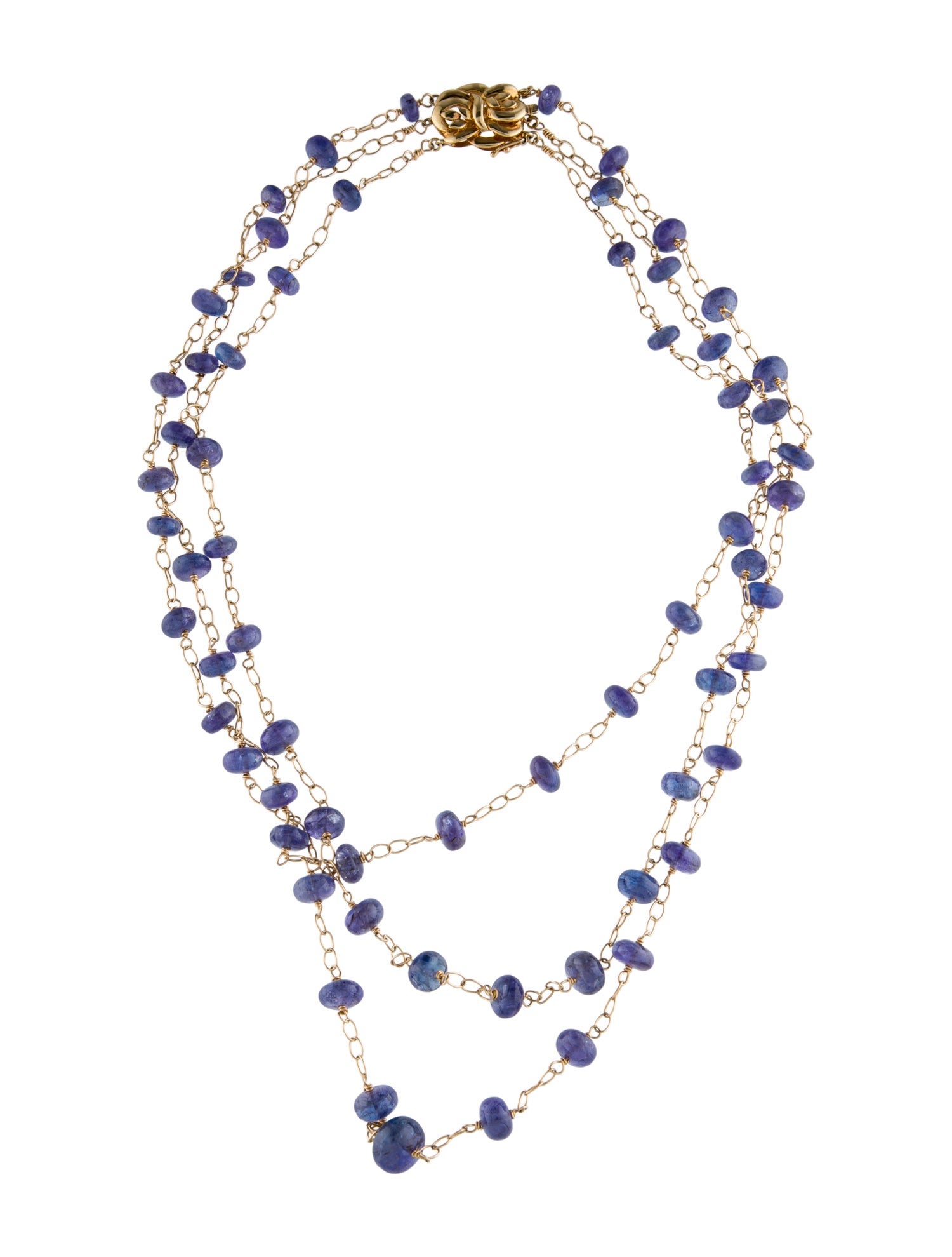 Necklace 14K Tanzanite Bead Multistrand