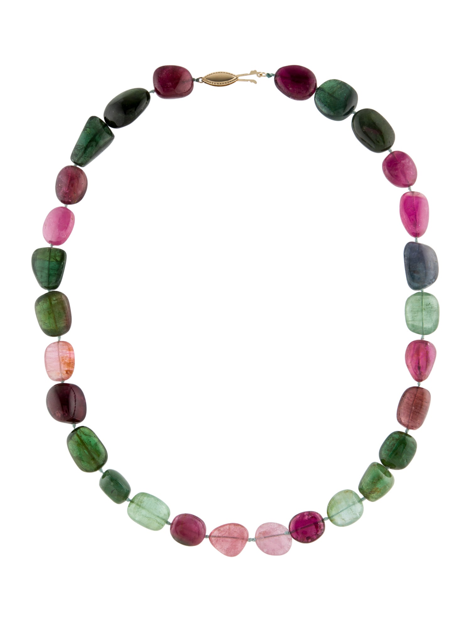 Necklace 14K Tourmaline Beaded