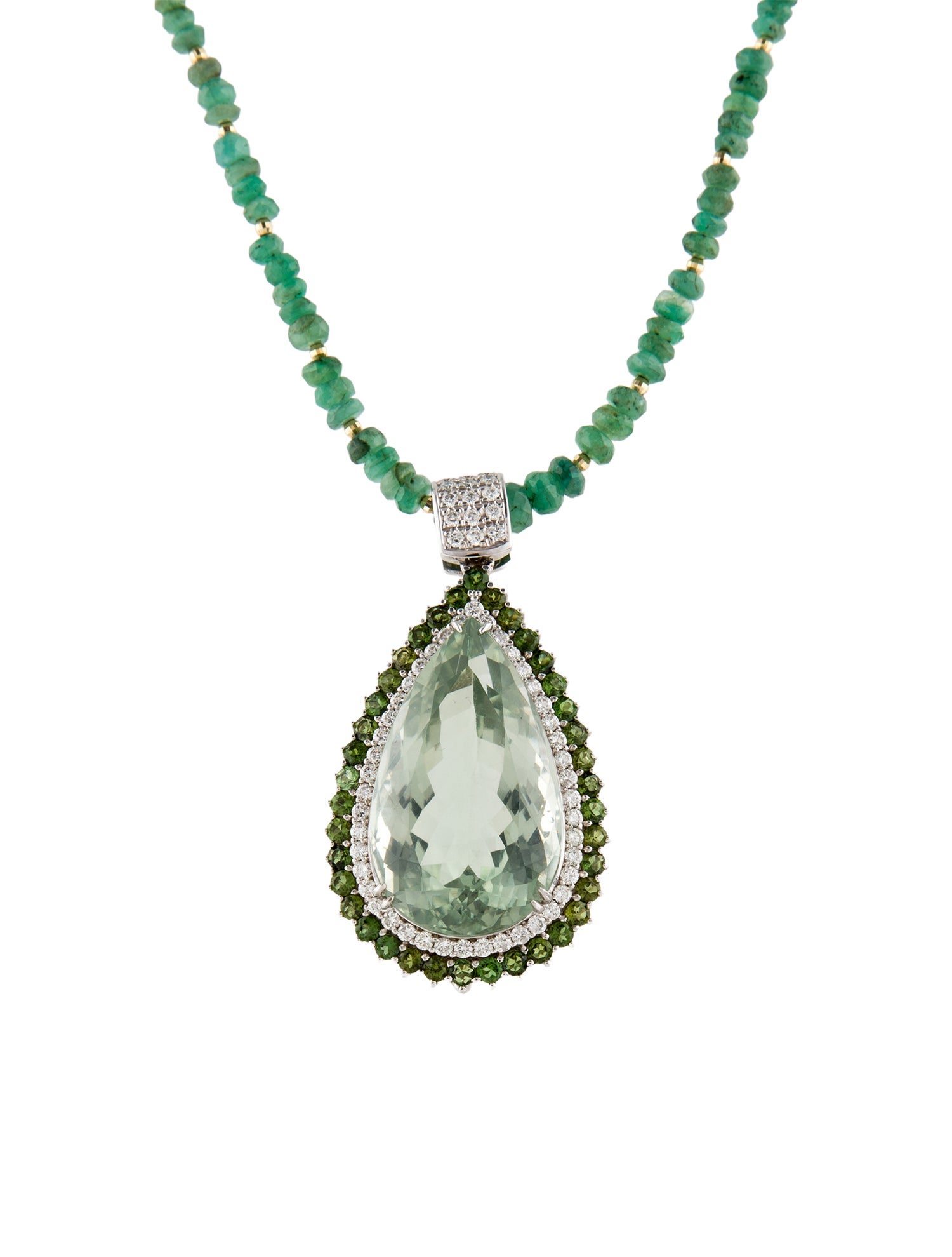 Necklace 14K Multistone Pendant Necklace