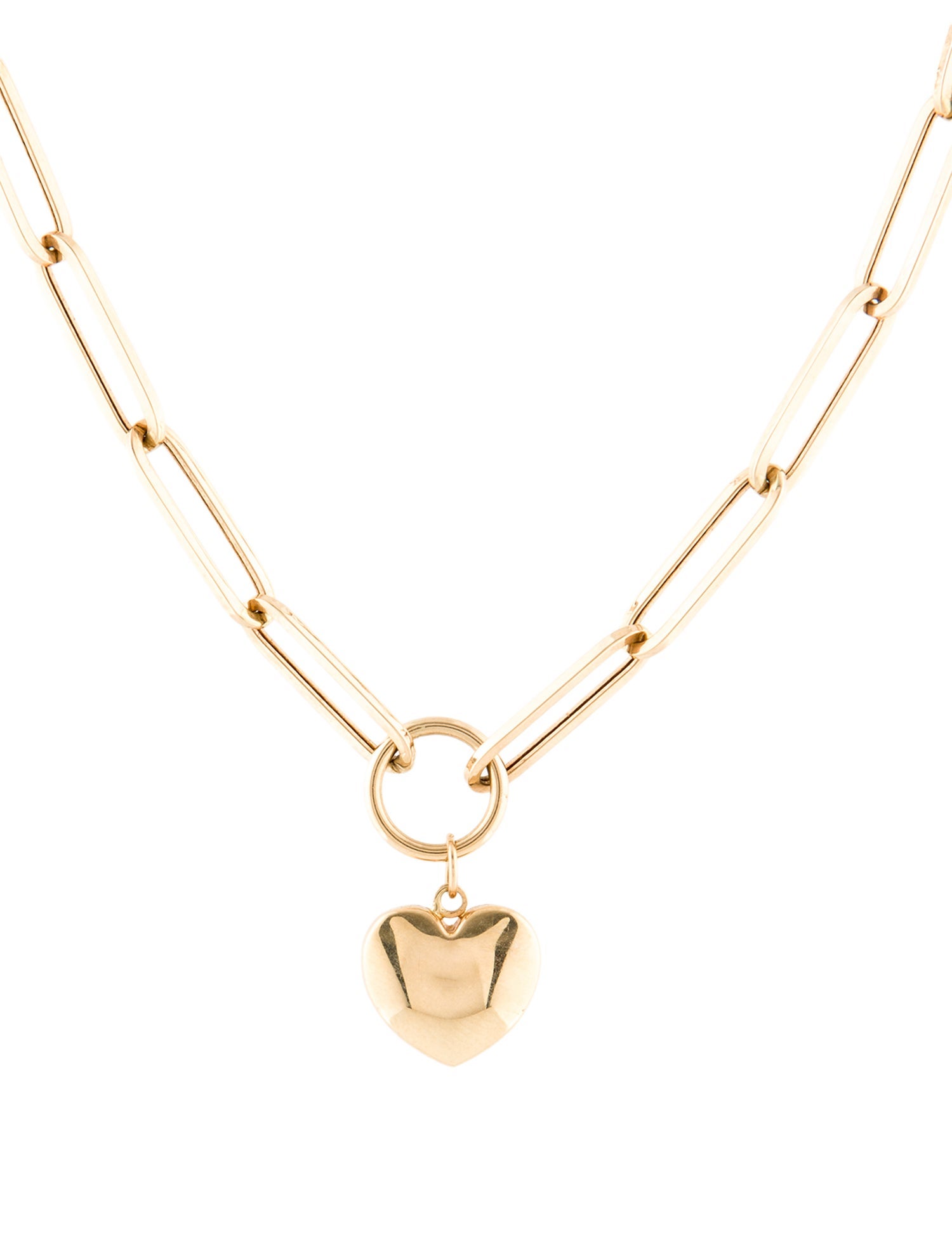 Necklace 14K Heart Charm Link Bracelet