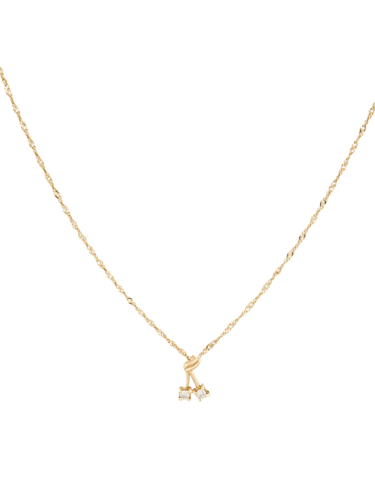 Necklace 14K Diamond Cherry Pendant