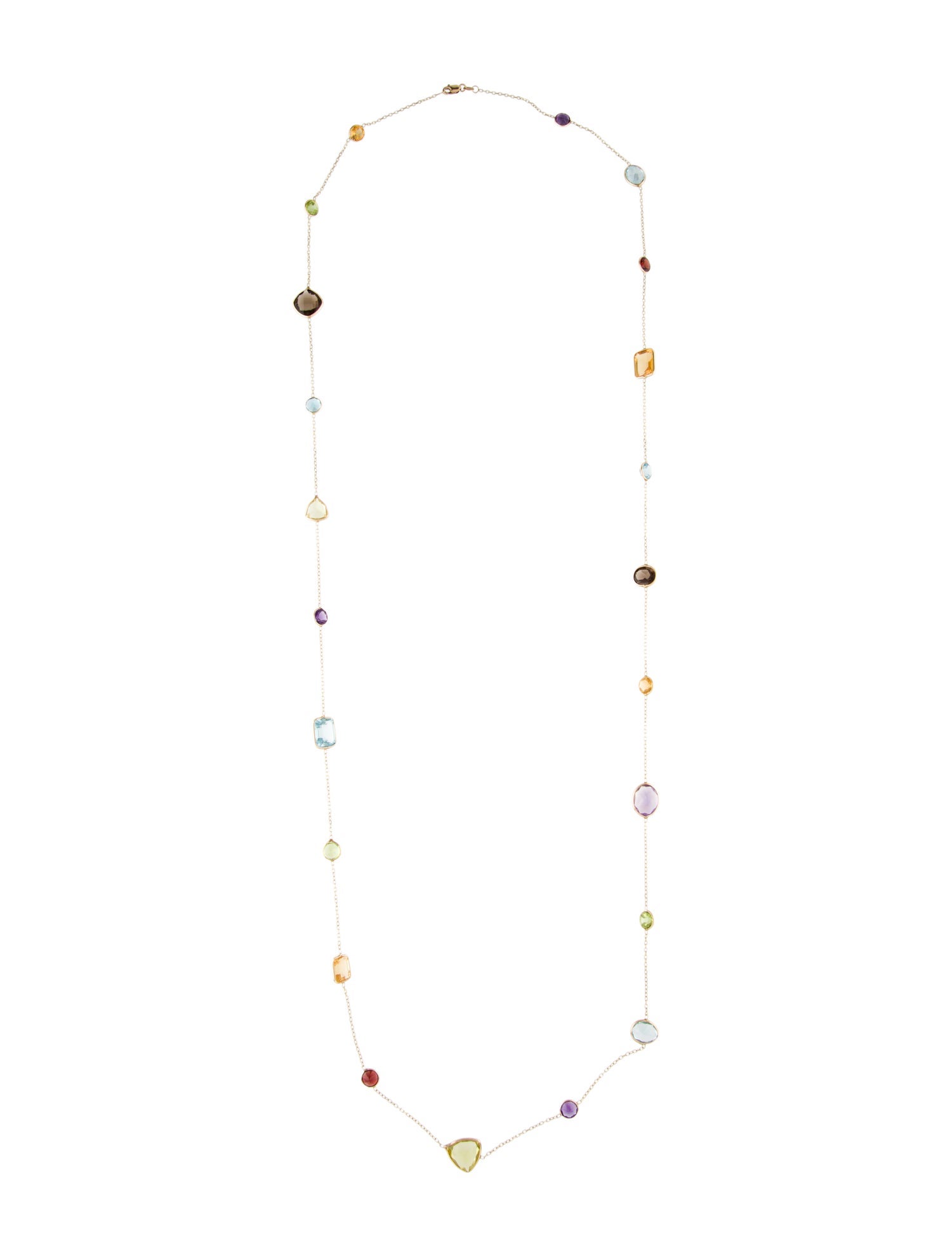 Necklace 14K Multistone Station