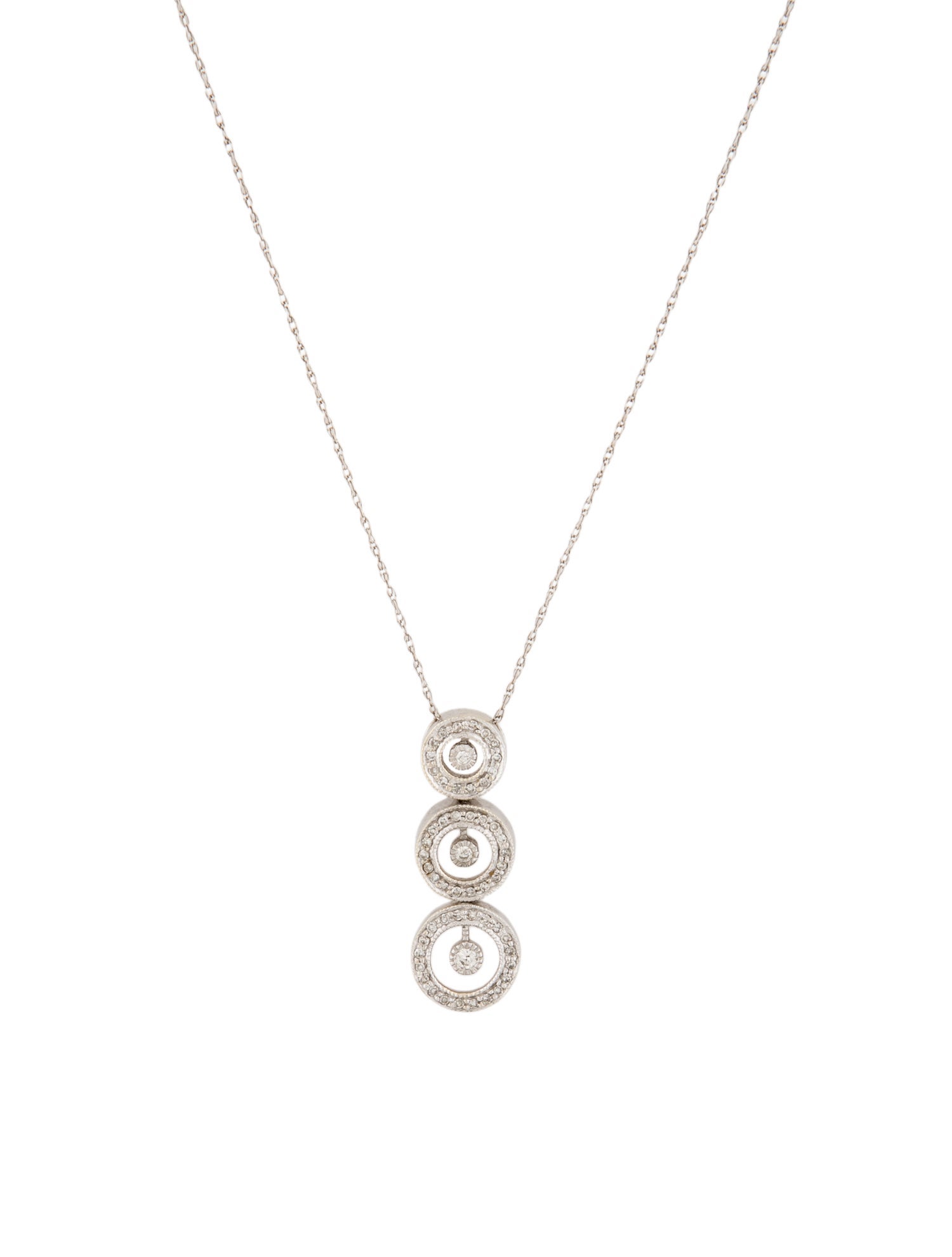 Necklace 14K Diamond 3 Circle Pendant