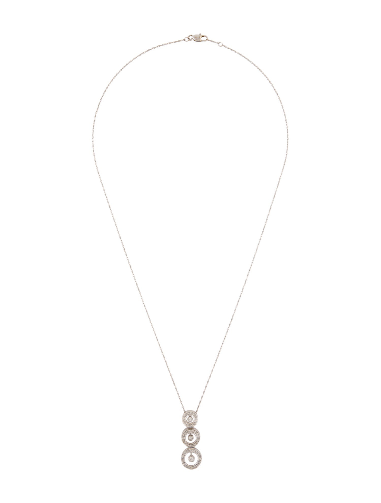 Necklace 14K Diamond 3 Circle Pendant