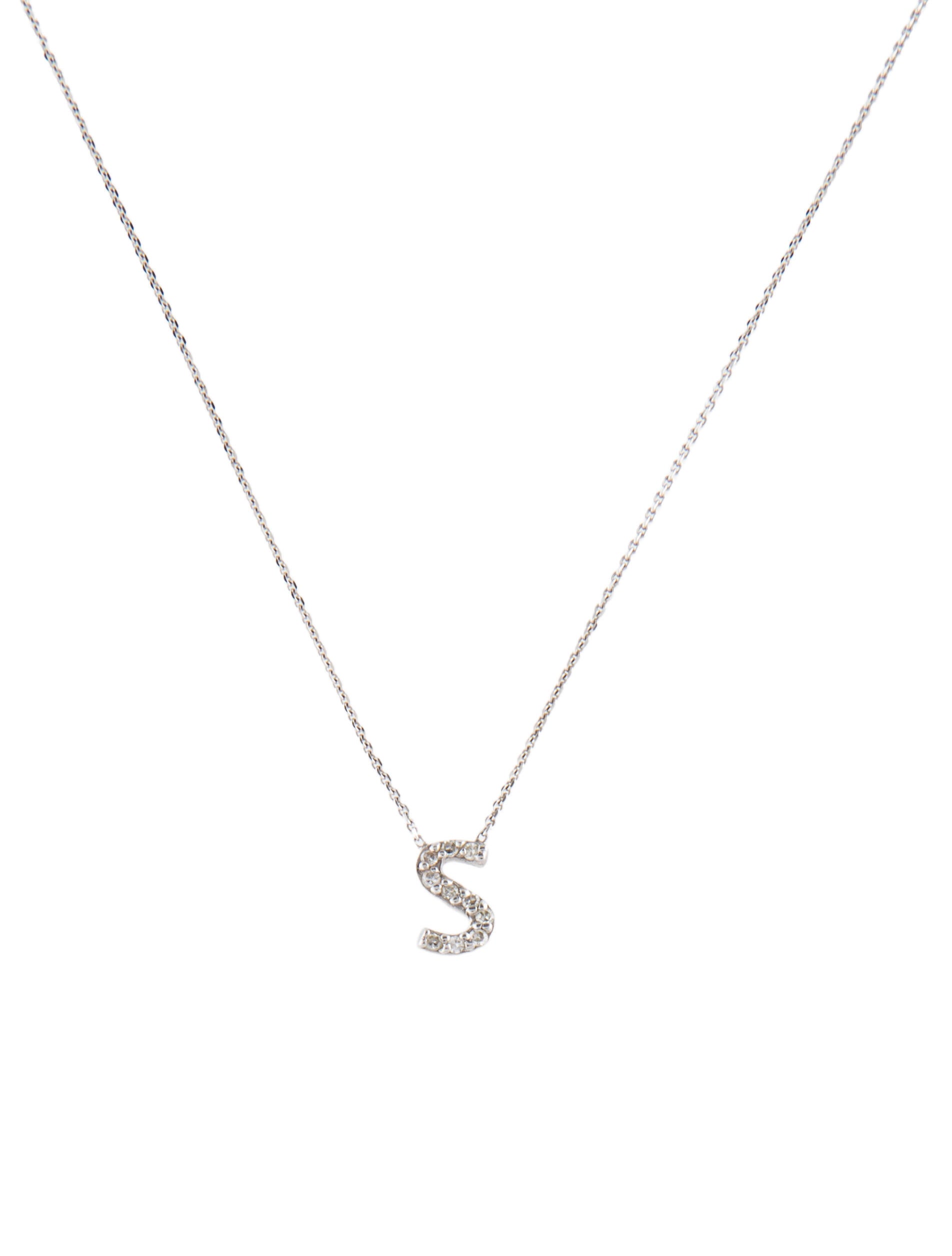 Necklace 14K Diamond 'S' Initial Pendant
