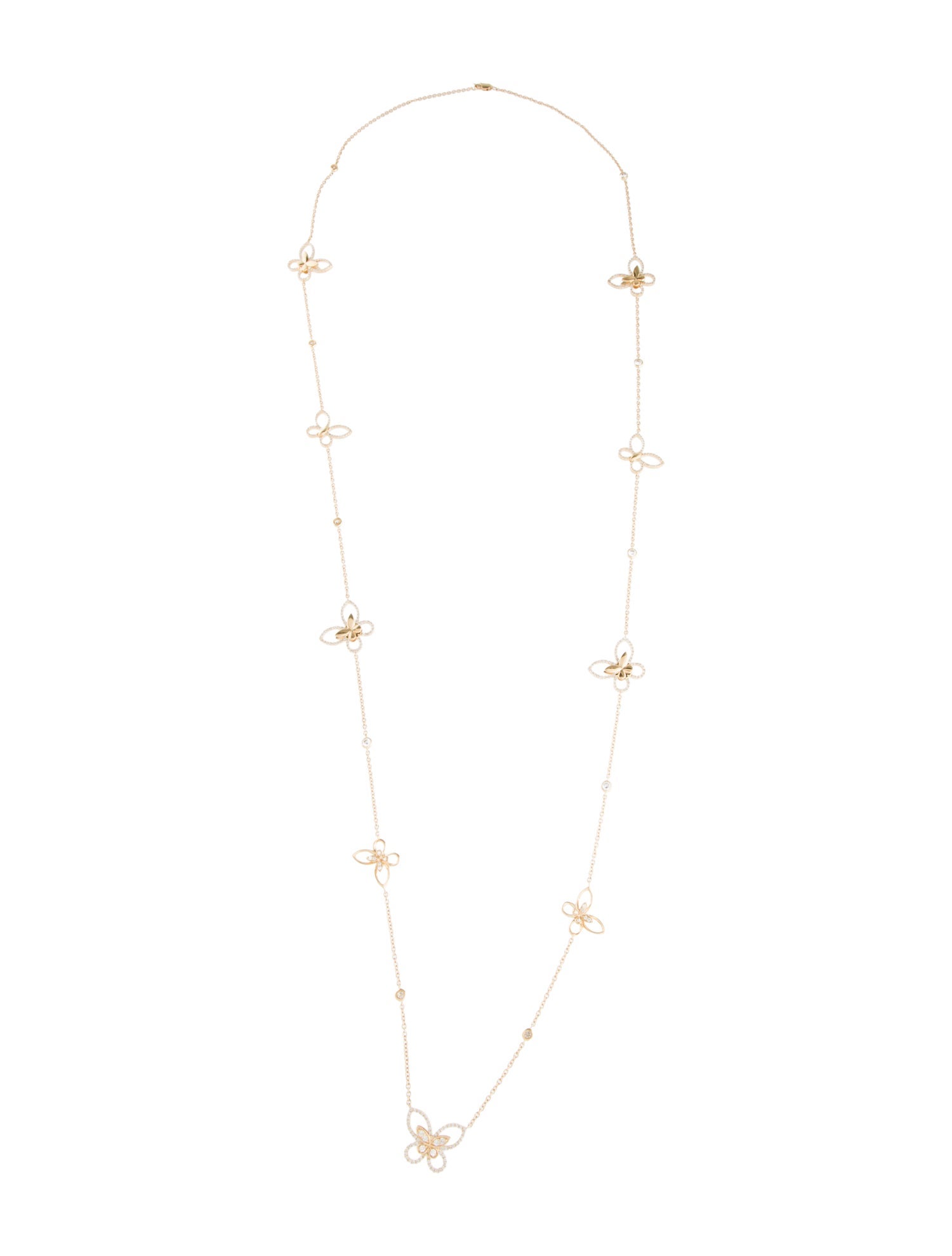 Necklace 18K 2.47ctw Diamond Butterfly Station