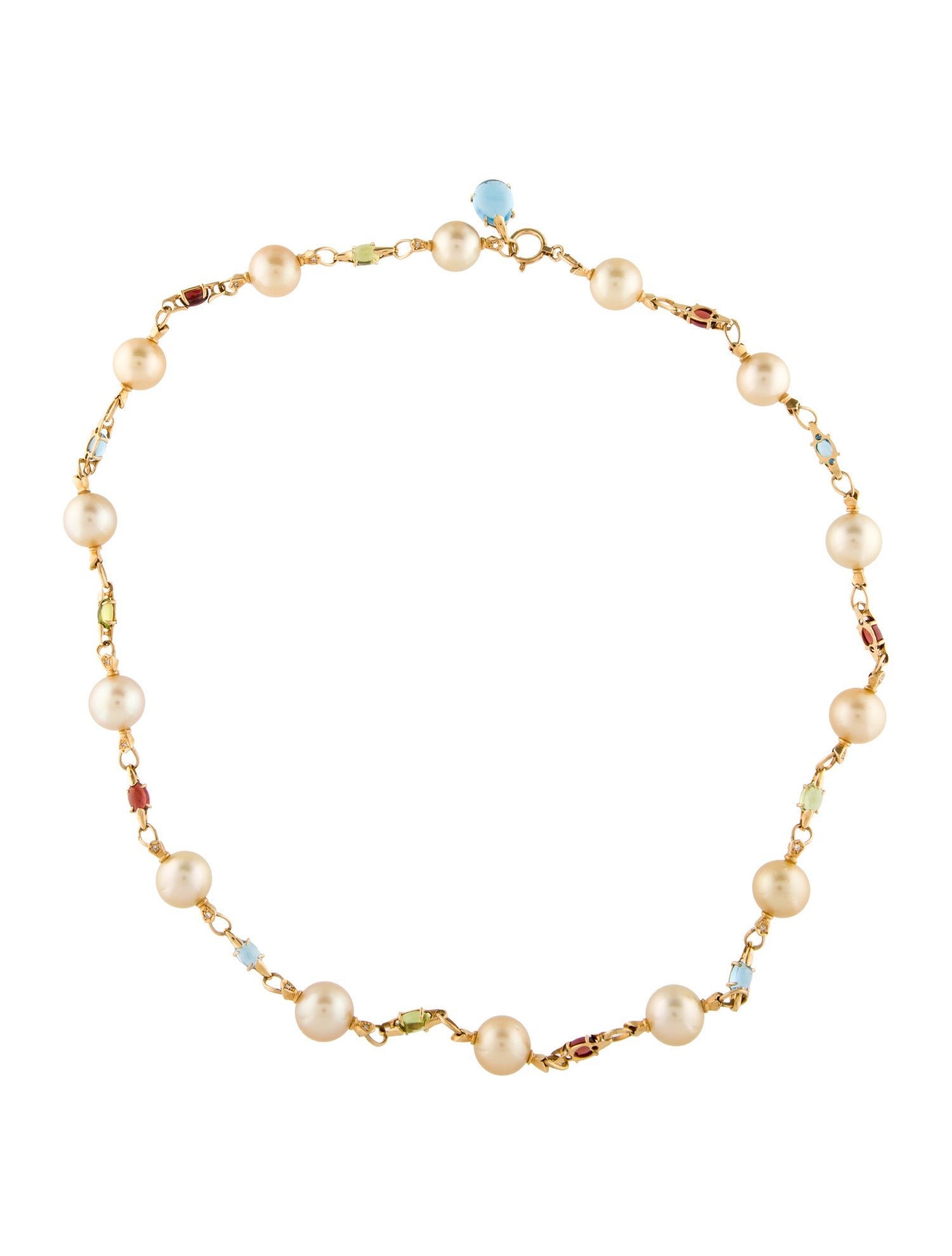 Necklace 18K Pearl & Multistone Collar Necklace