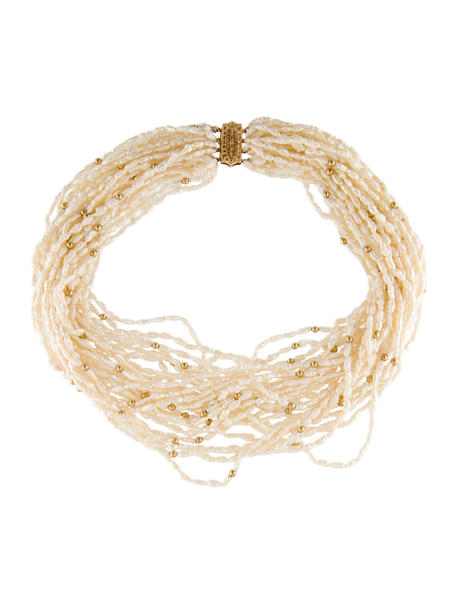 Necklace 14K Multistrand Pearl