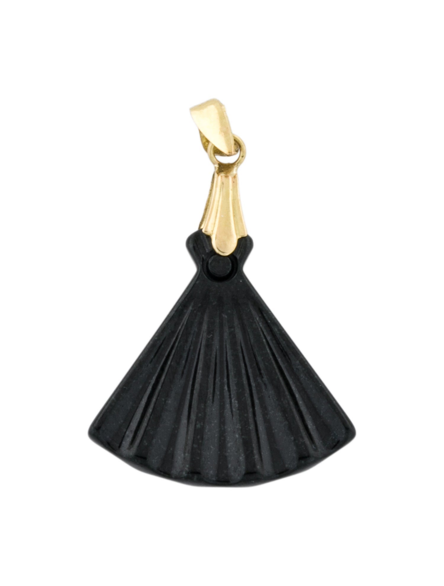 Necklace 18K Jadeite Fan Pendant