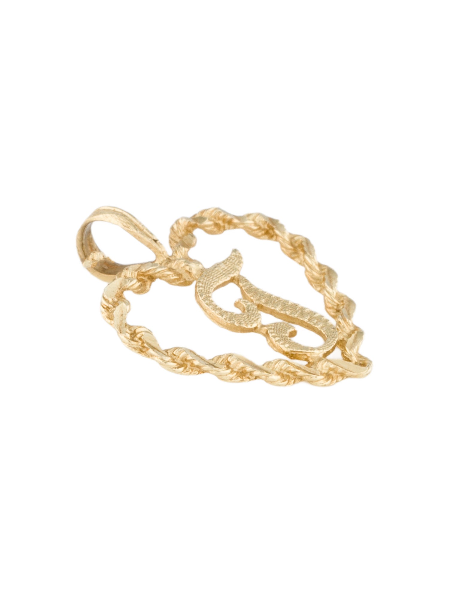 Necklace 14K Initial "F" Heart Pendant