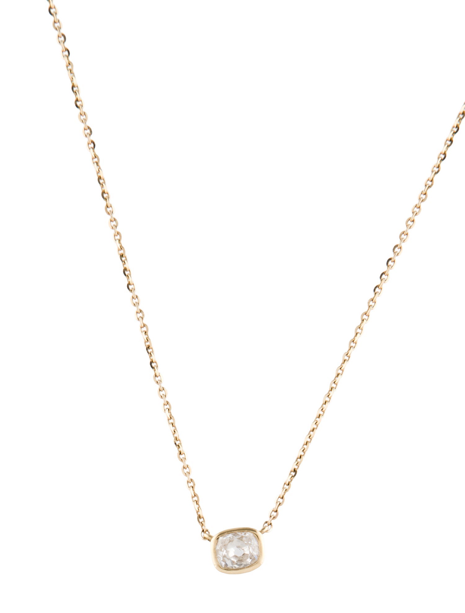 Necklace 14K Diamond Solitaire Station Pendant Necklace