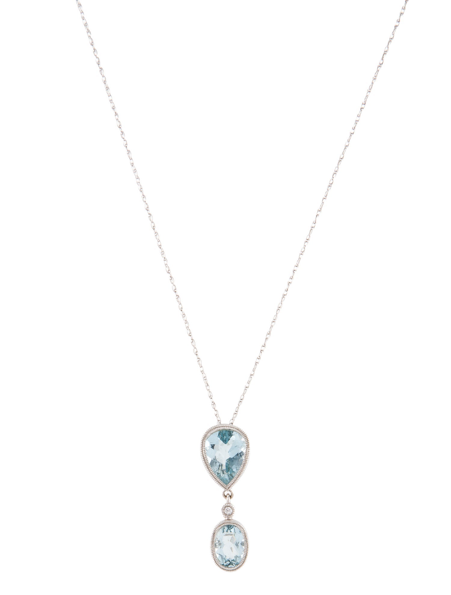 Necklace 14K 1.82ctw Aquamarine & Diamond Pendant