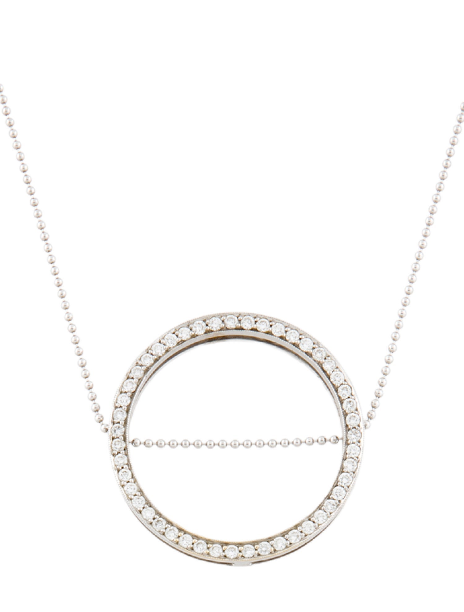Necklace 18K Diamond Circle Pendant