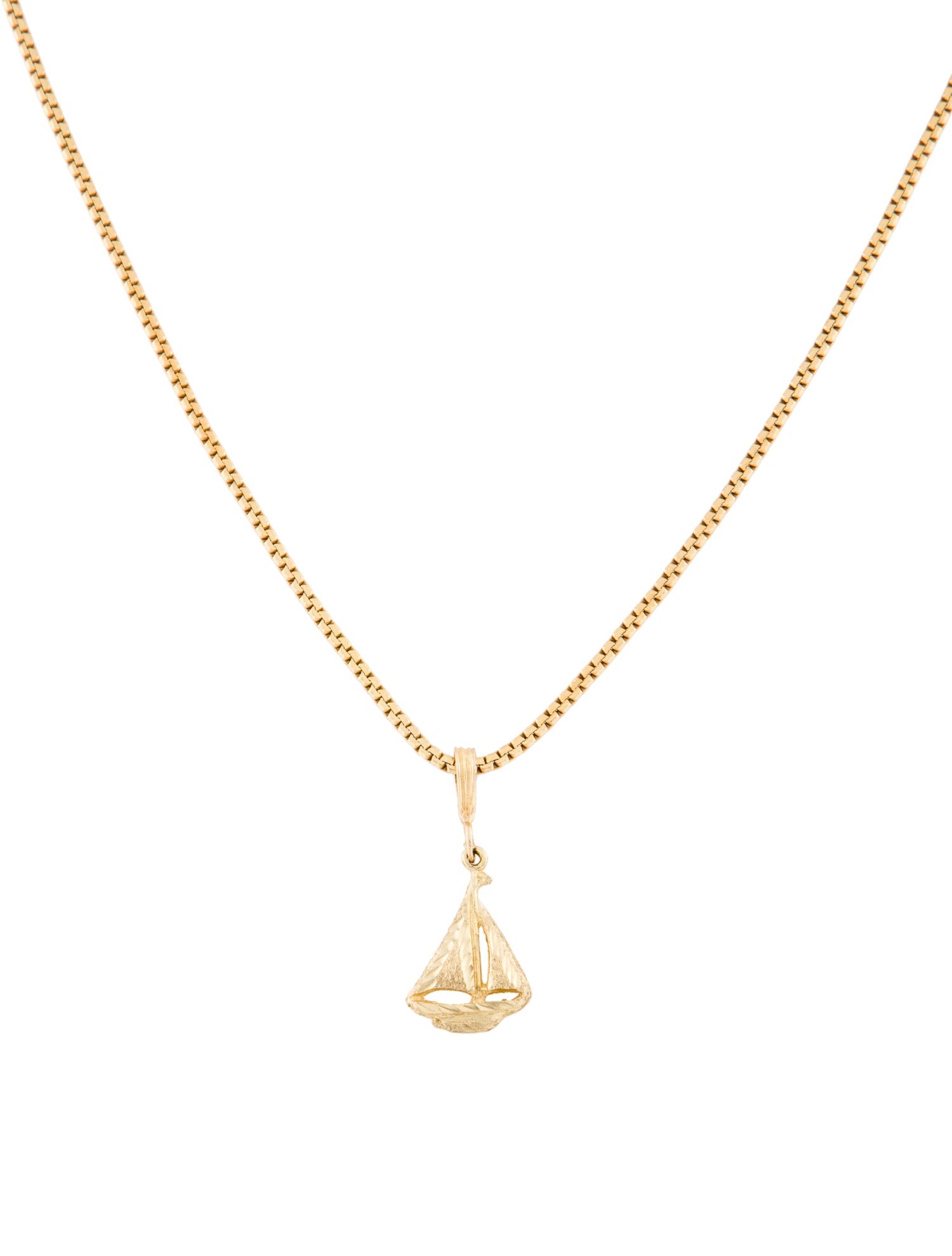 Necklace 14K Sailboat Pendant Chain