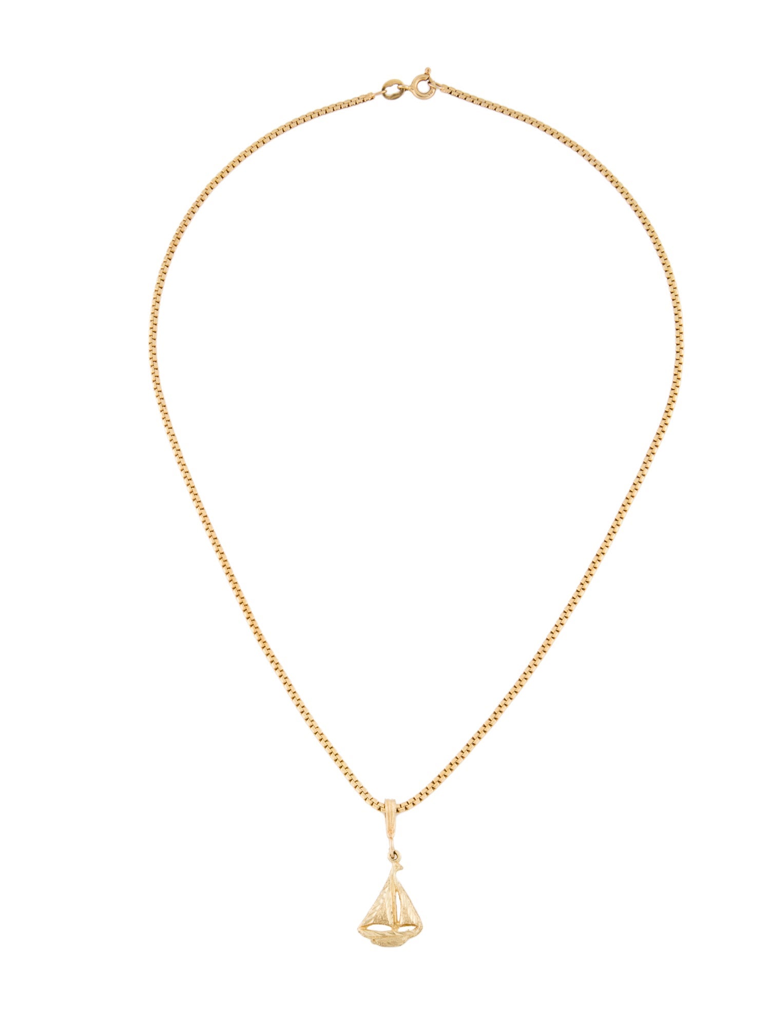 Necklace 14K Sailboat Pendant Chain