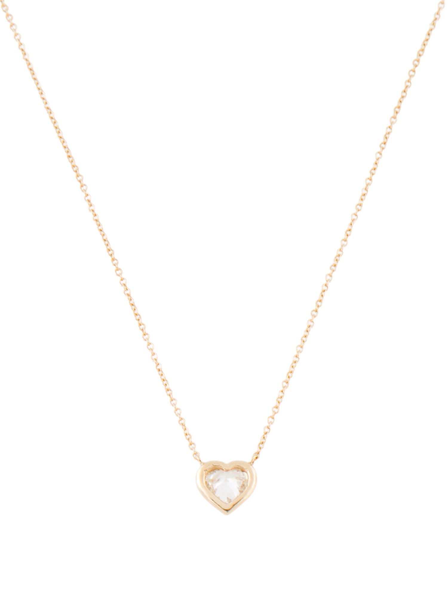 Necklace 14K Diamond Heart Solitaire Pendant