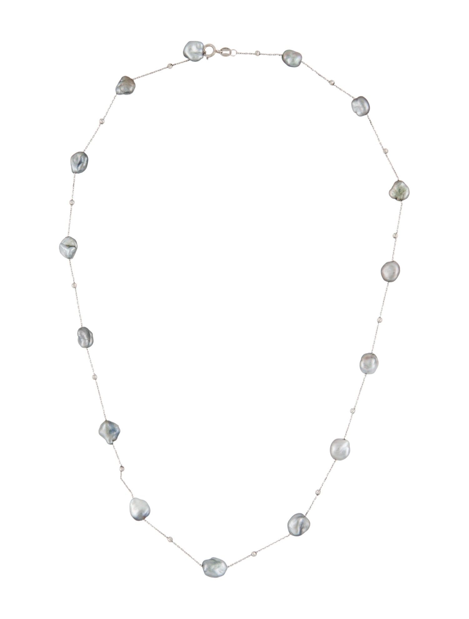 Necklace 18K Pearl Station Collar