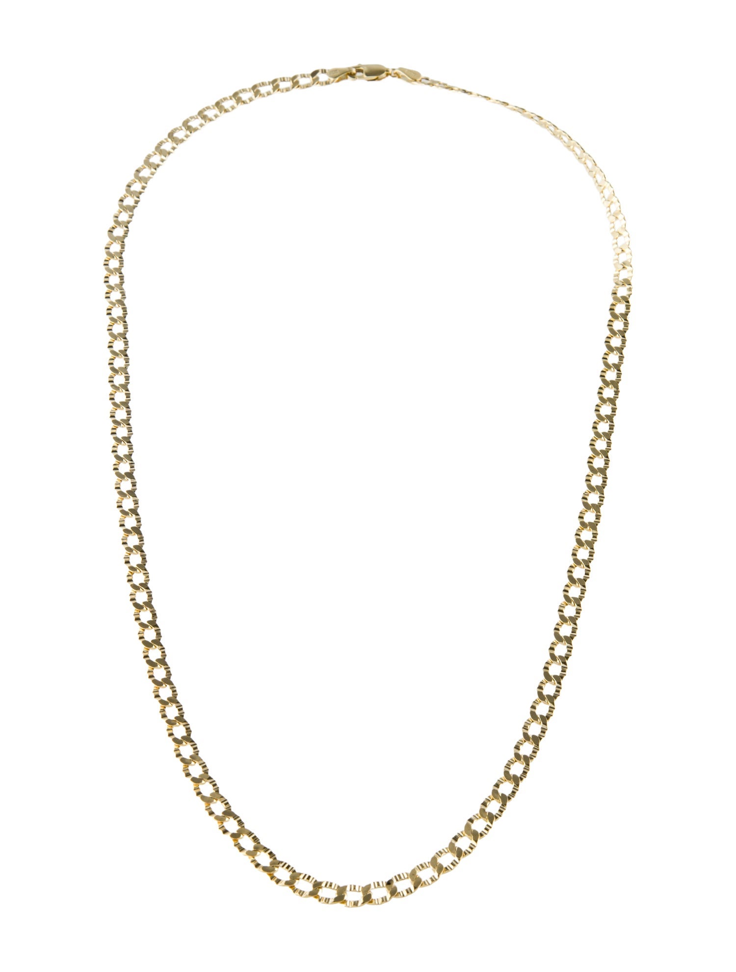 Necklace 14K Textured Chain Necklace