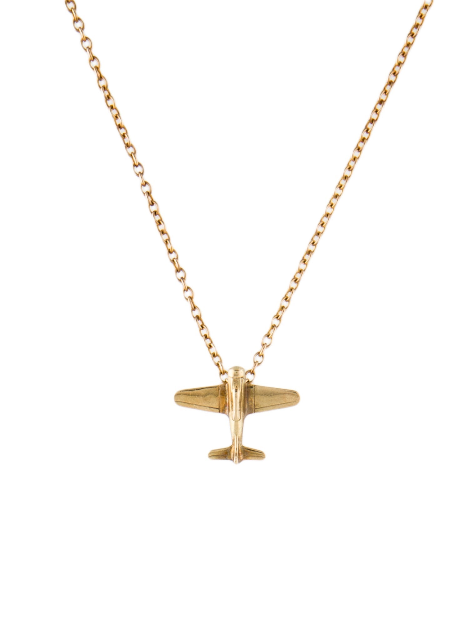 Necklace 14K Airplane Pendant
