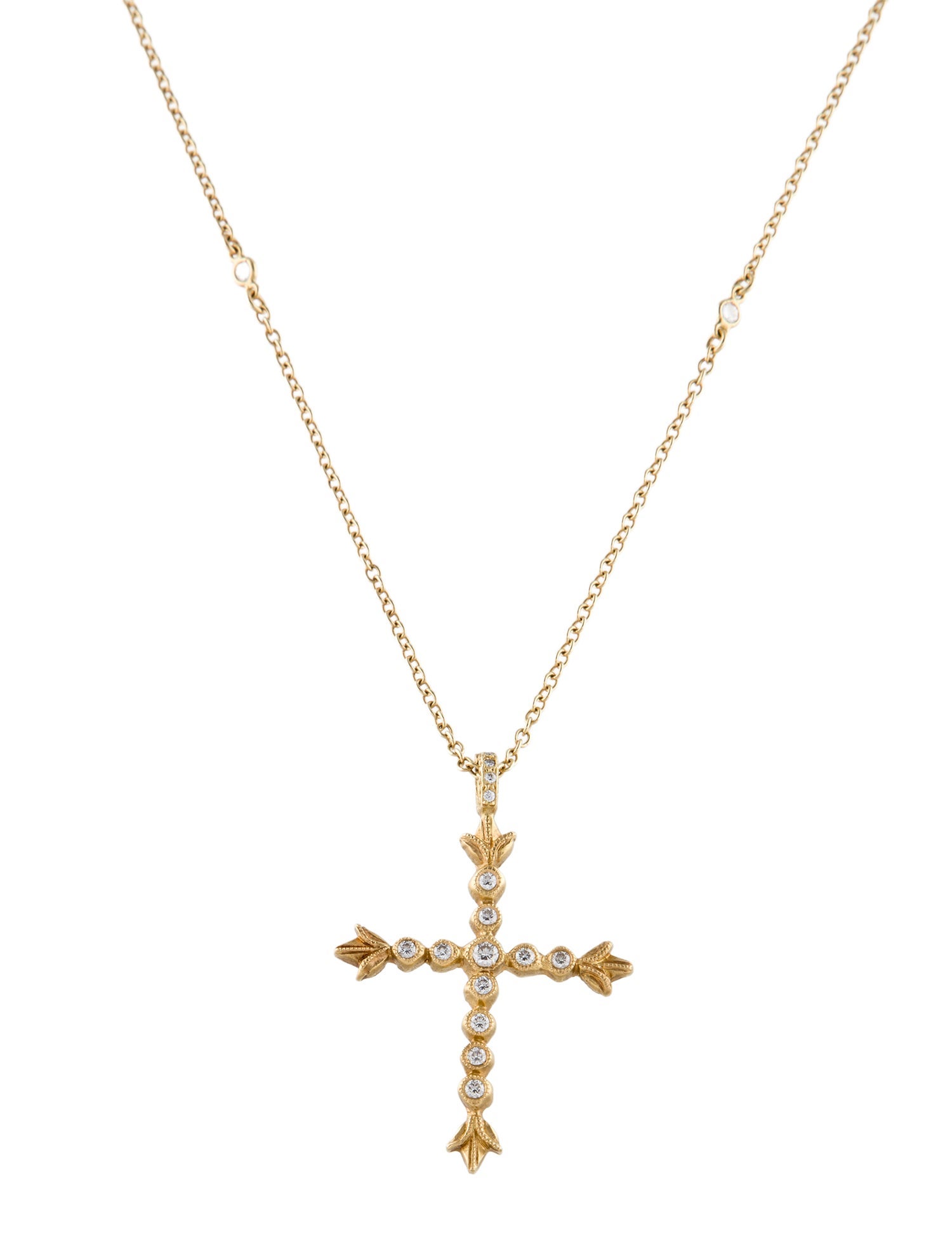 Necklace 18K Diamond Cross Pendant