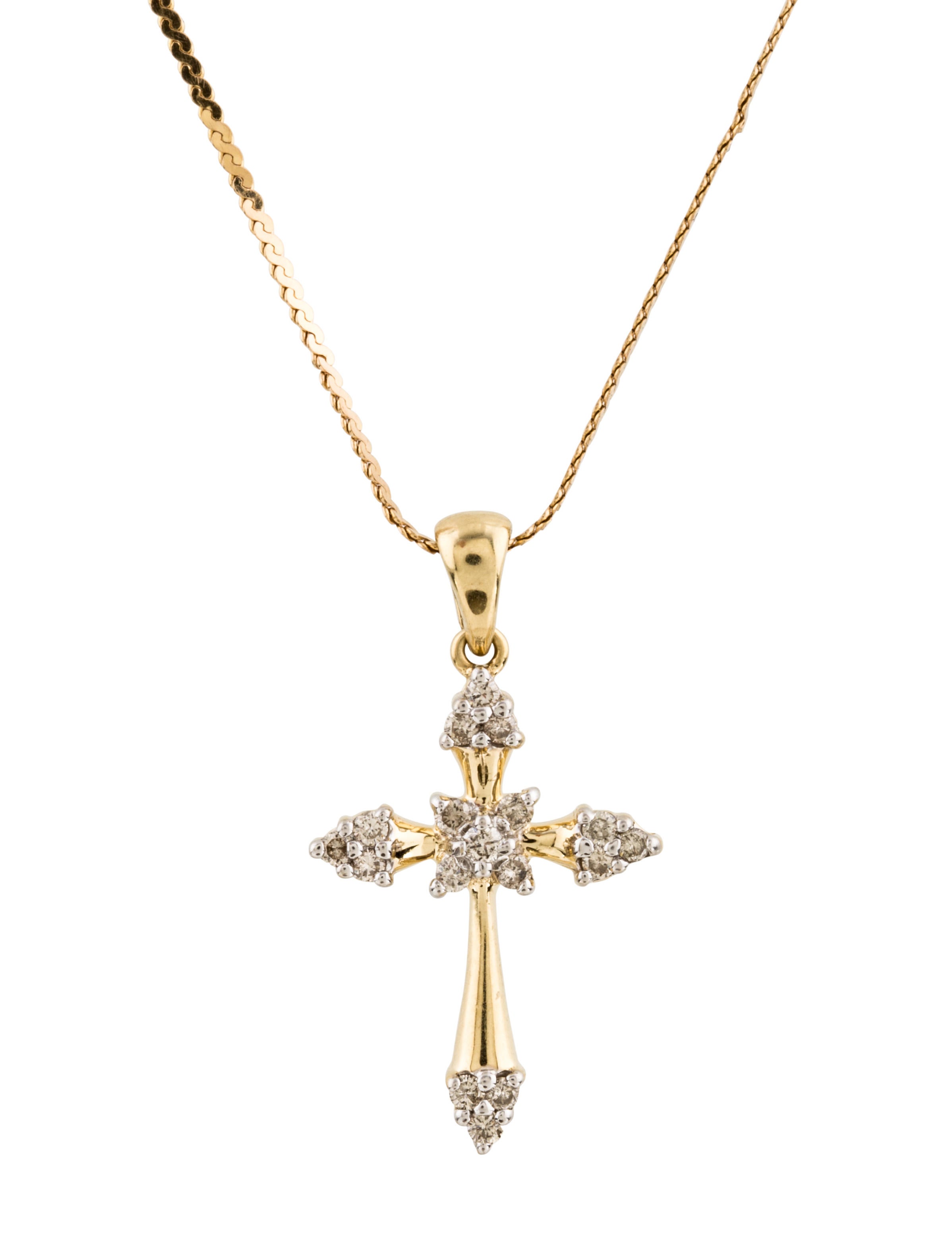 Gold Plated Diamond Cross Pendant Gold Plated Diamond Cross Pendant