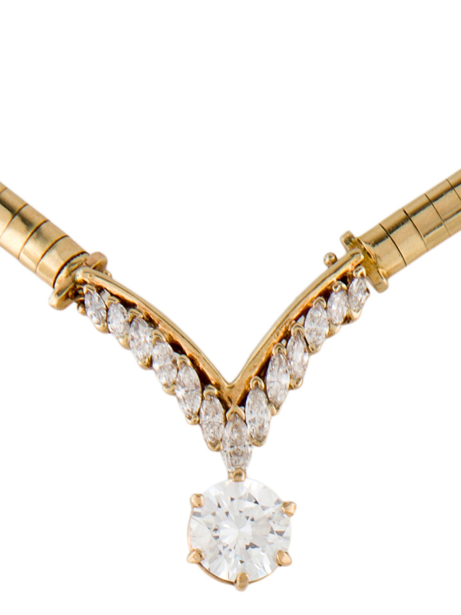 Necklace 14K 1.97ct Diamond Fancy Pendant Necklace