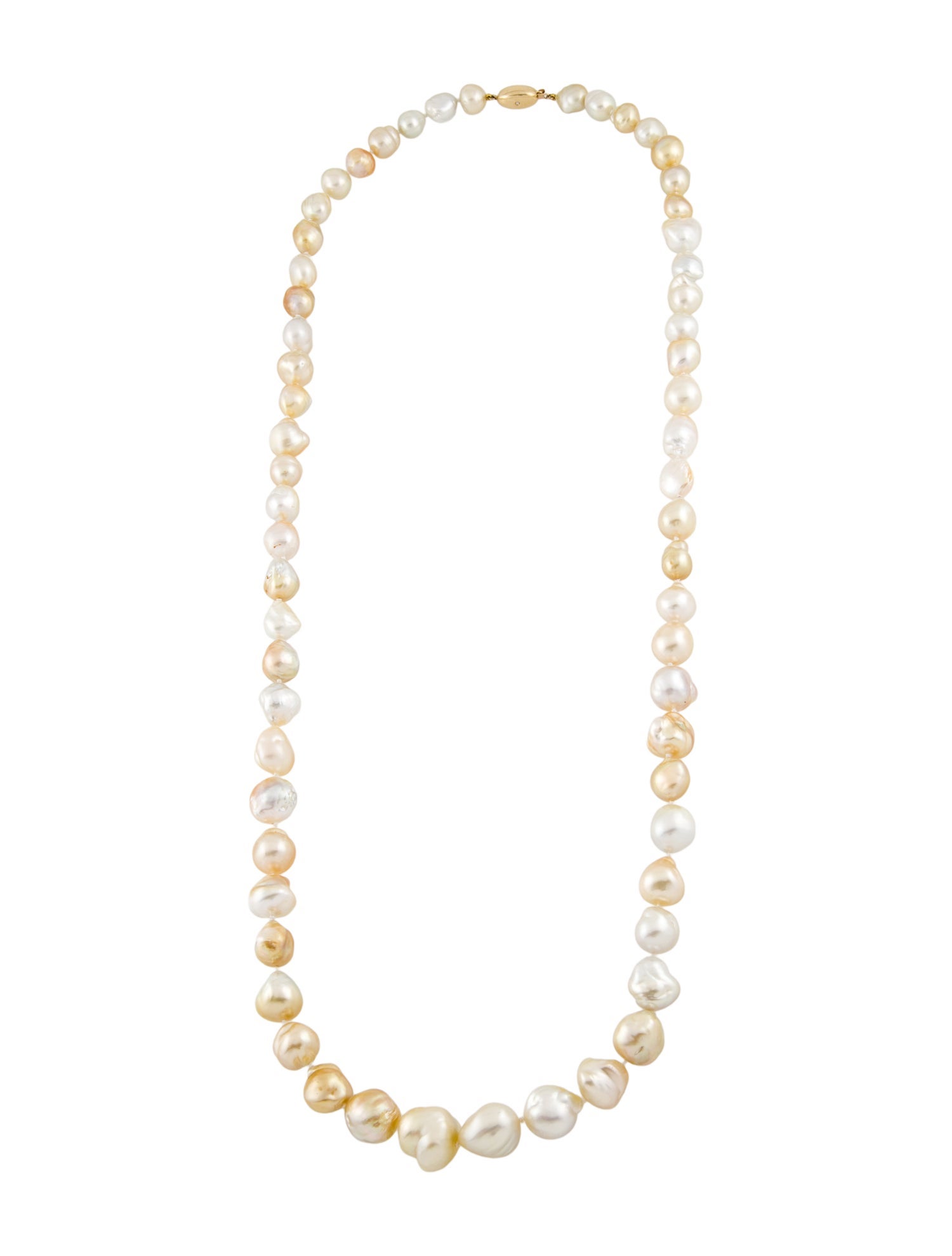 Necklace 14K Pearl & Diamond Bead Strand