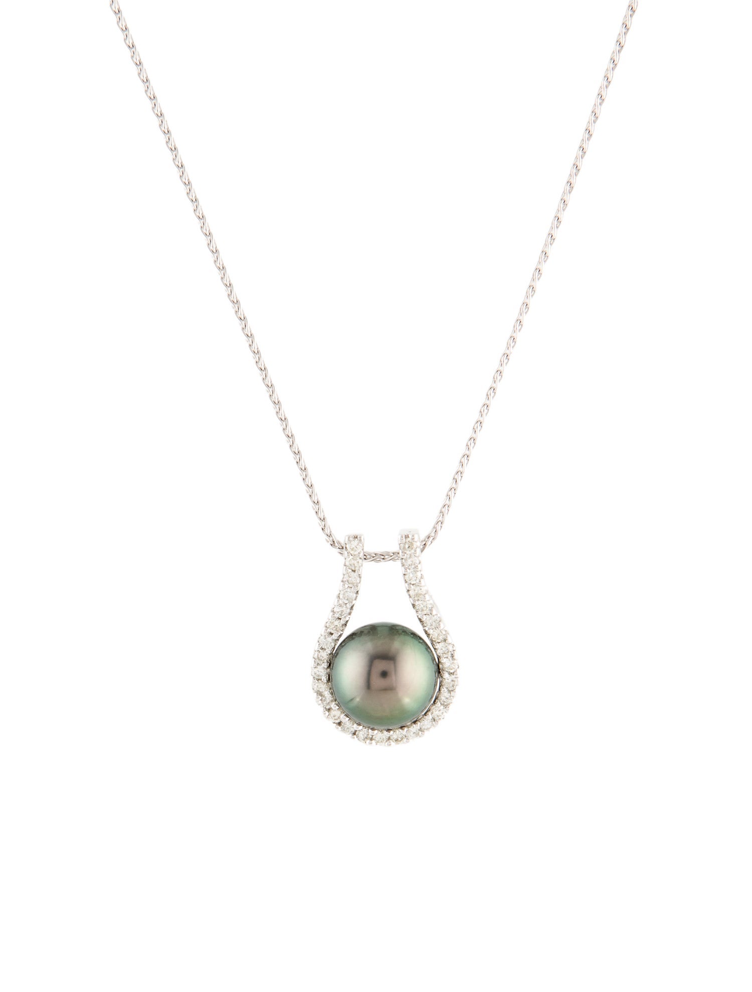 Necklace 14K Pearl & Diamond Pendant