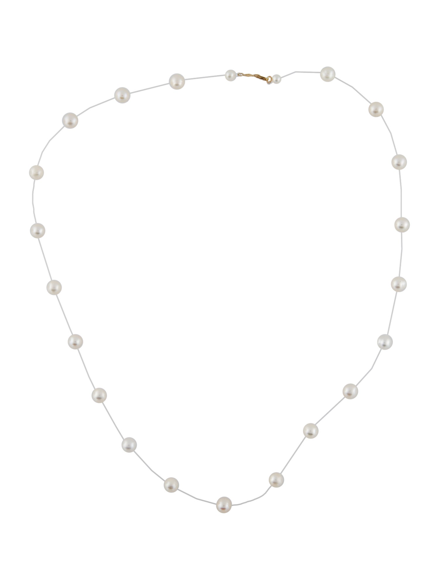 Necklace 14K Pearl Invisible Station
