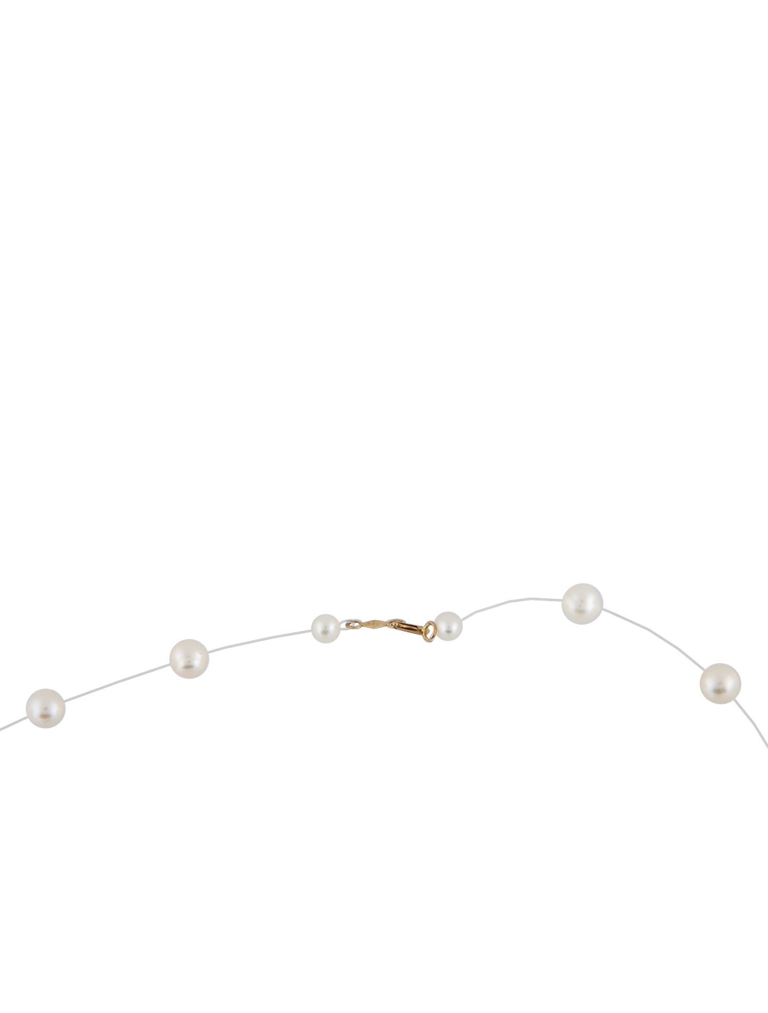 Necklace 14K Pearl Invisible Station